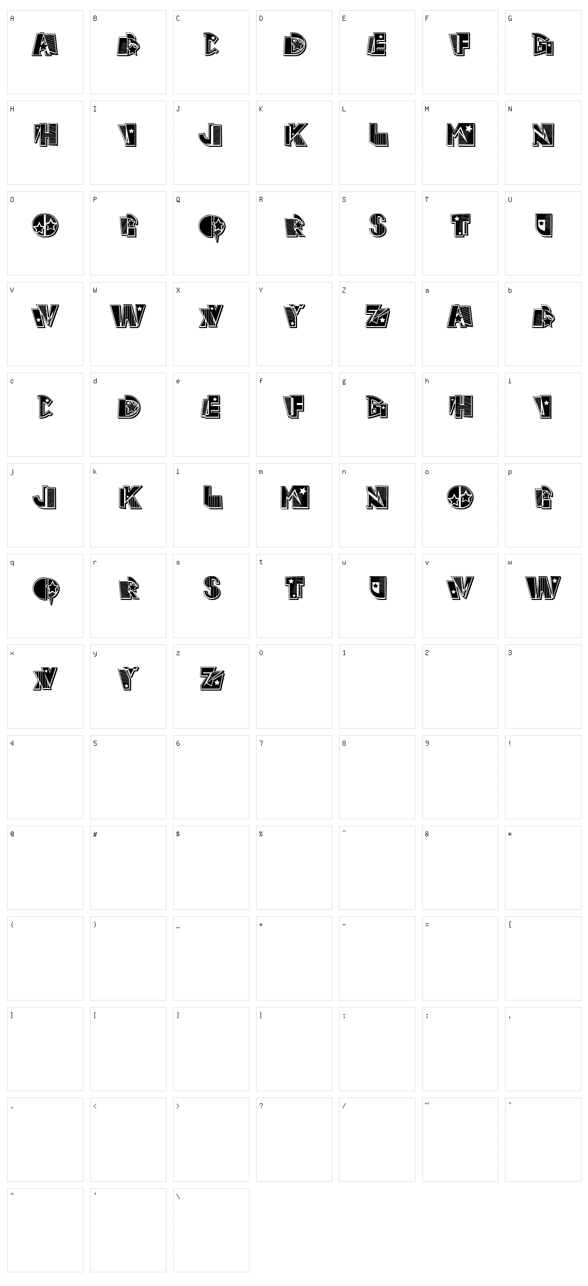 Incar Character Set