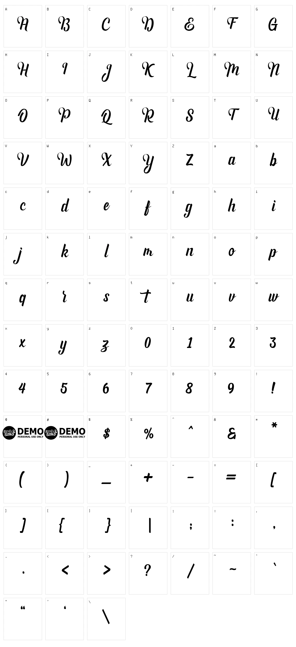 Andhyta Character Set