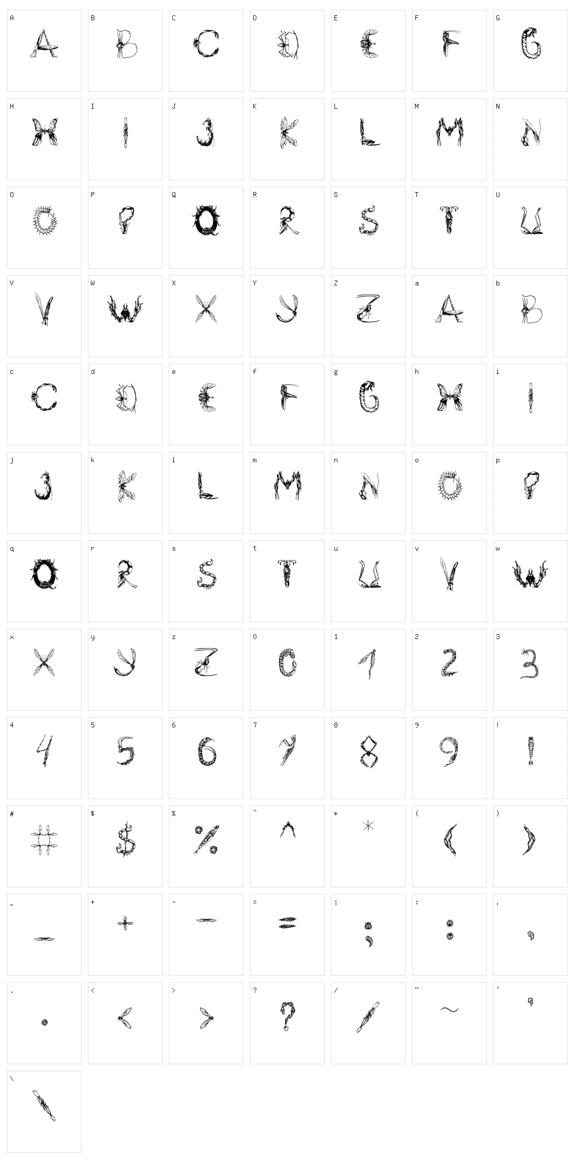 Insektofobiya Character Set