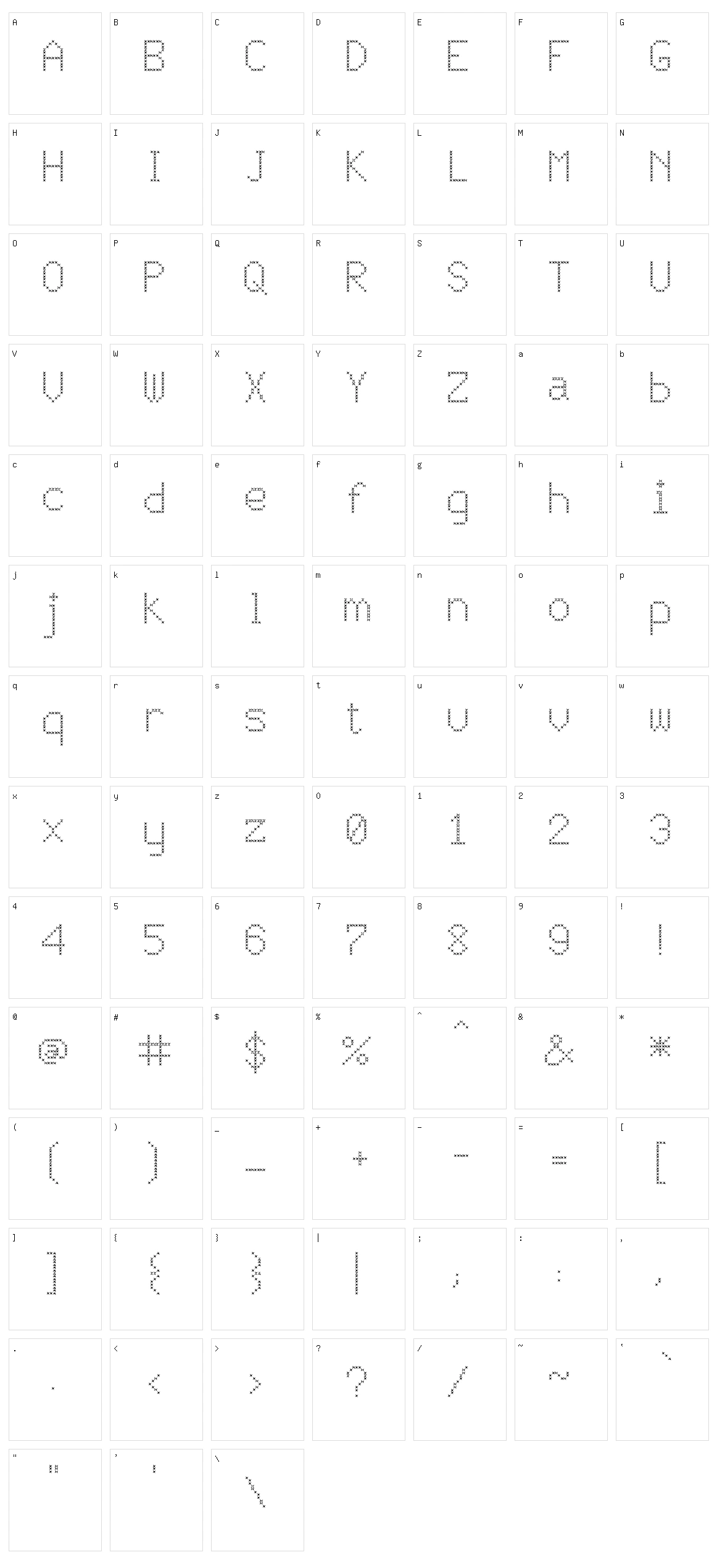 JD Vortex Character Set