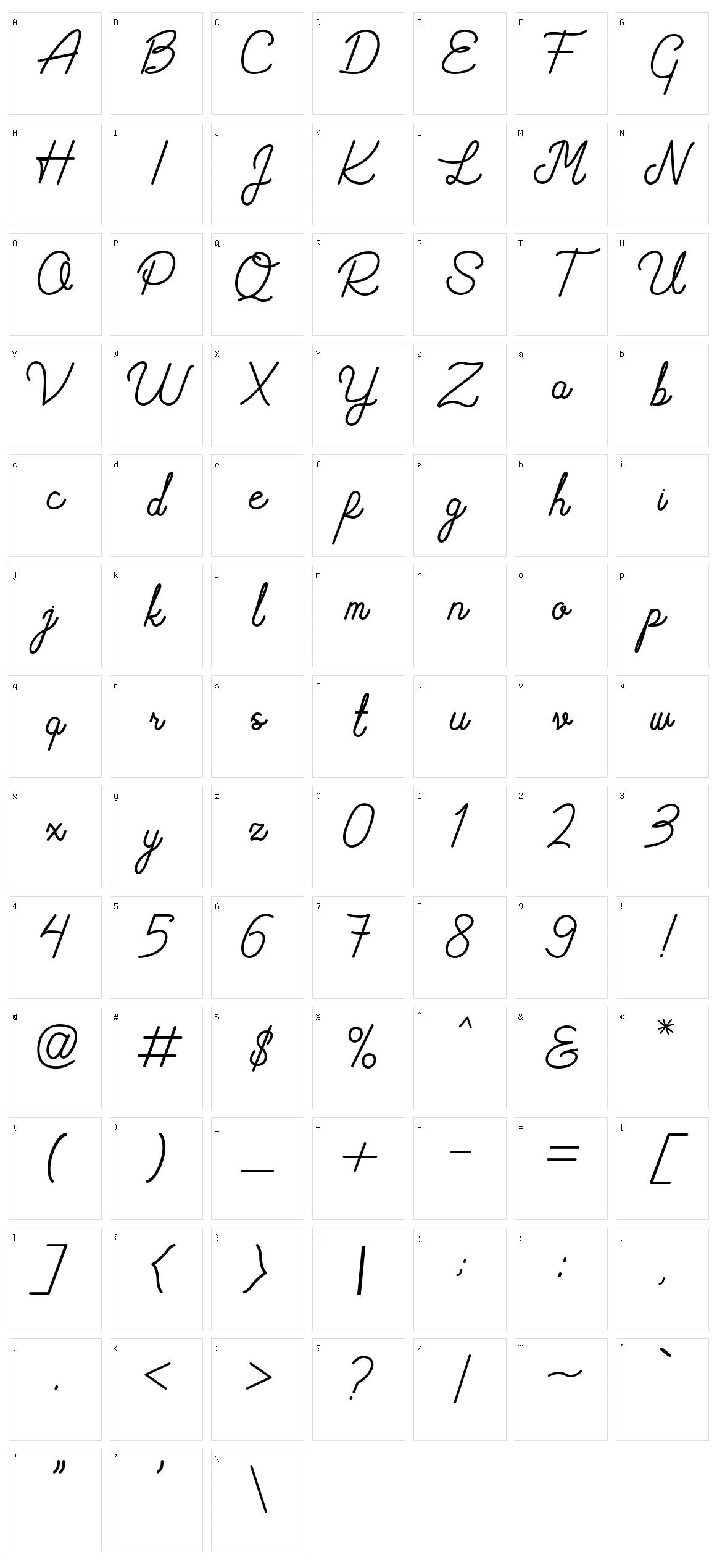 Rafflesian Poem Character Set