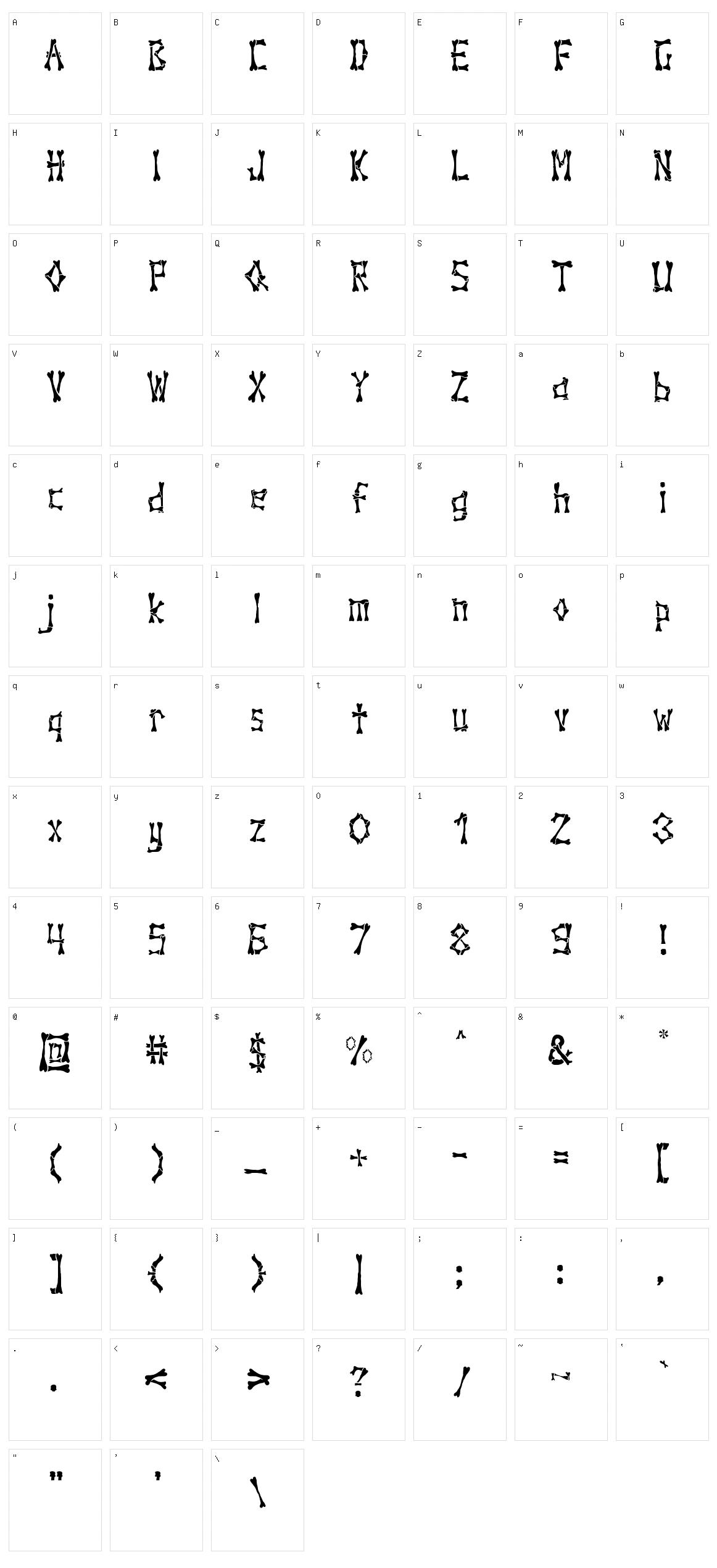 John Bones Character Set