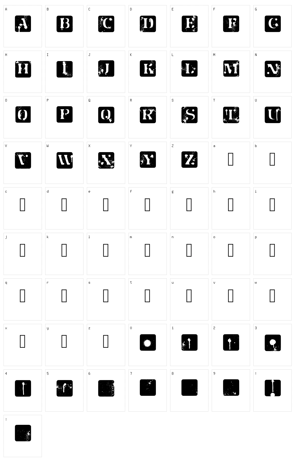 Jot Sp Inverted Character Set