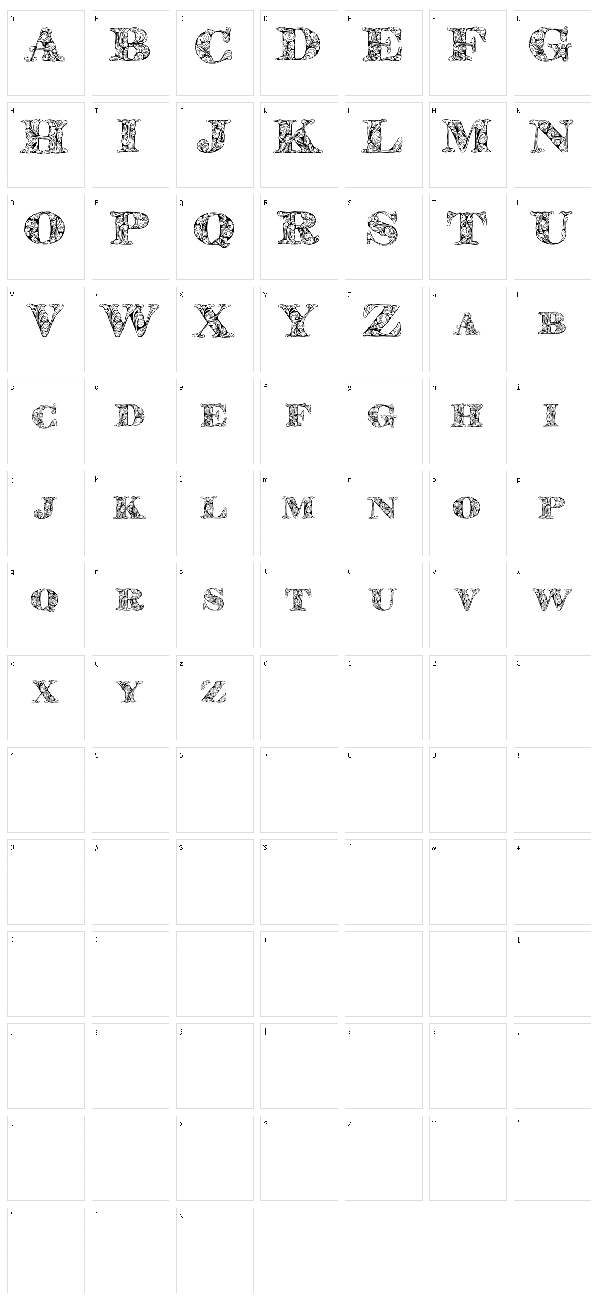 Kahir Character Set