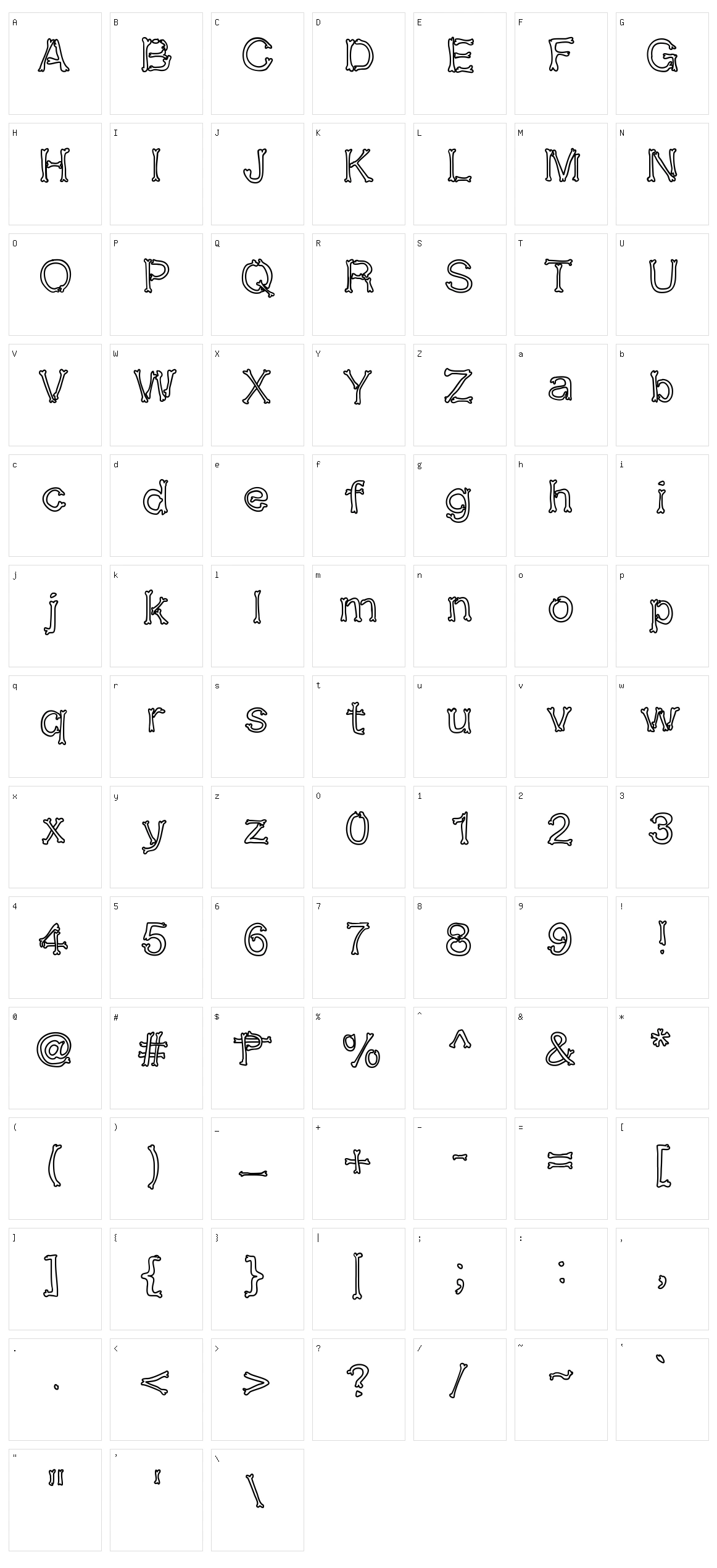Kalansayetika Character Set