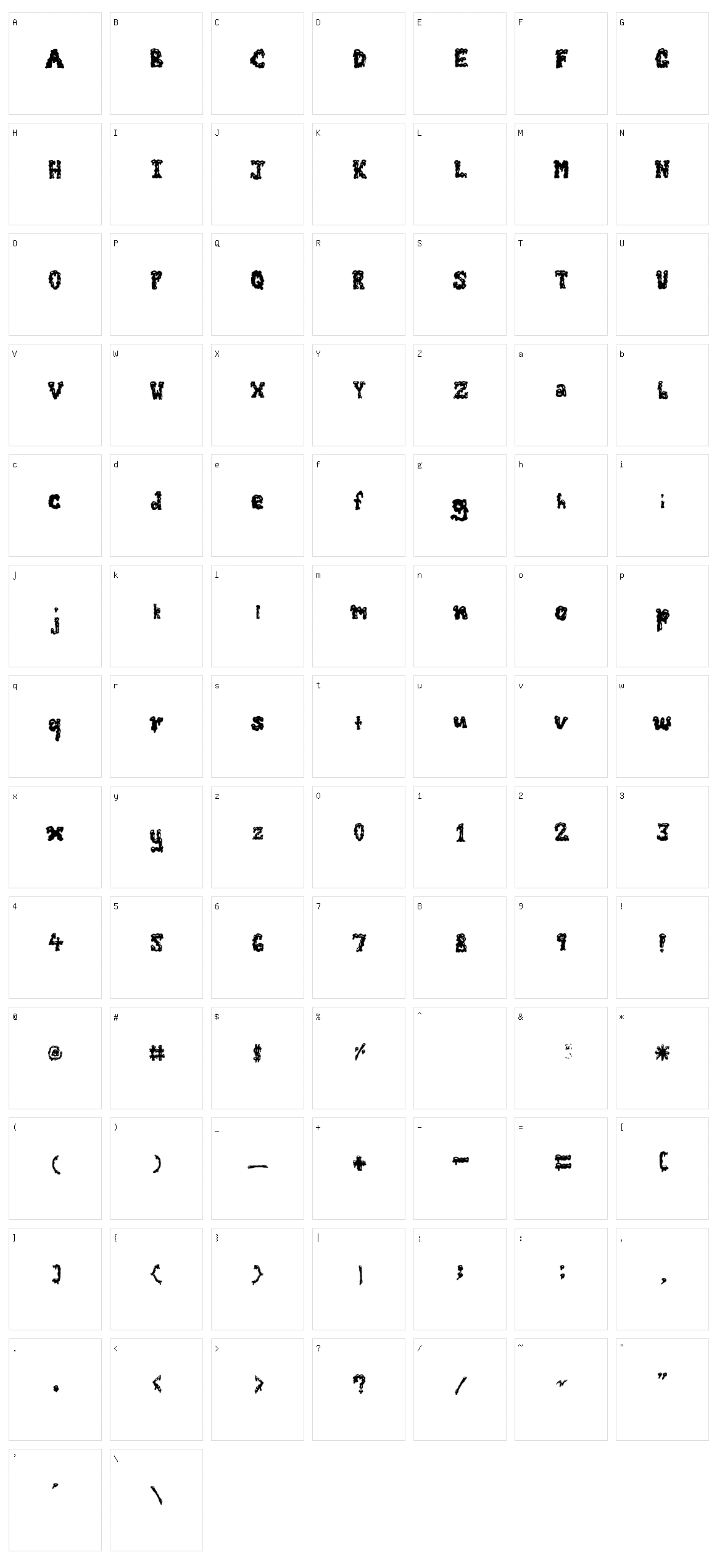 Zombie Guts Character Set