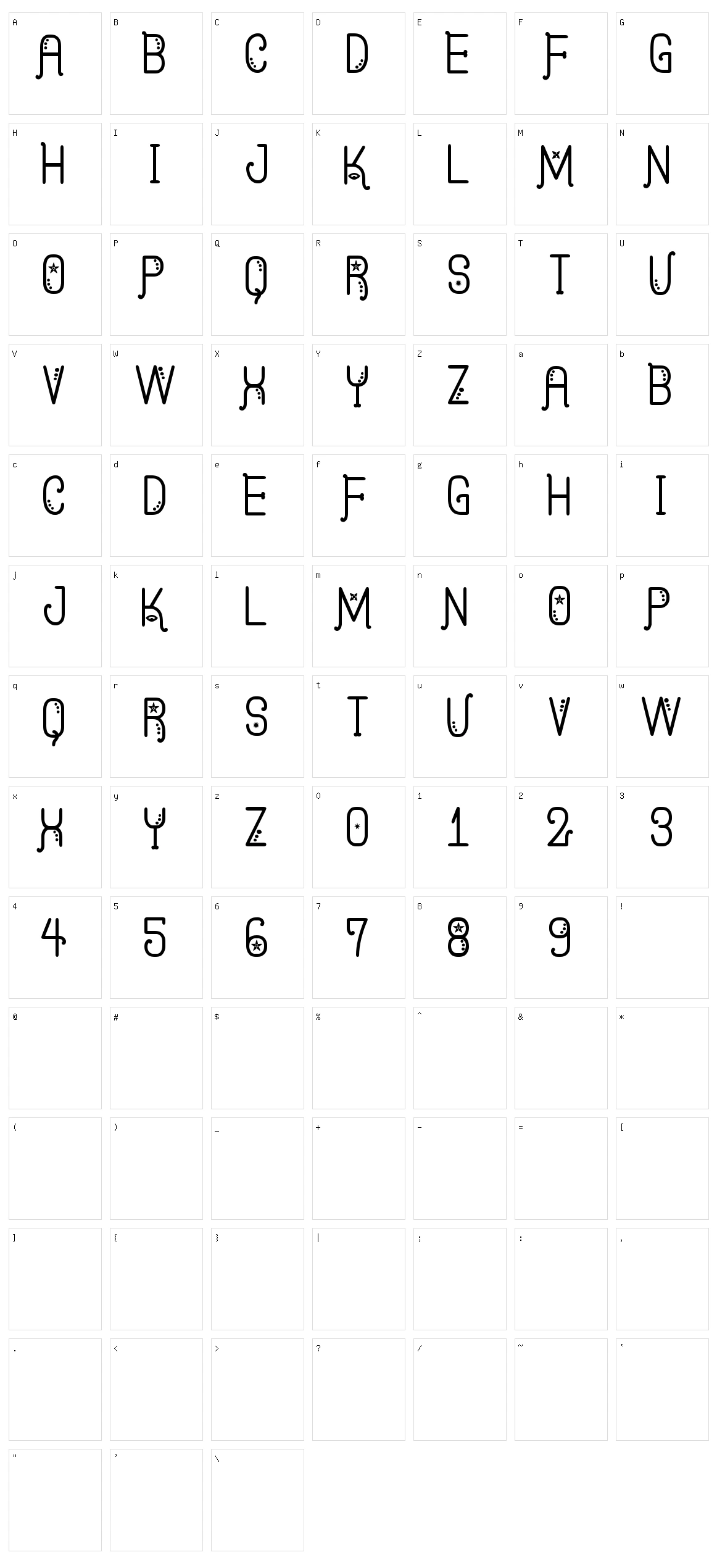 Kasquiwane St Character Set
