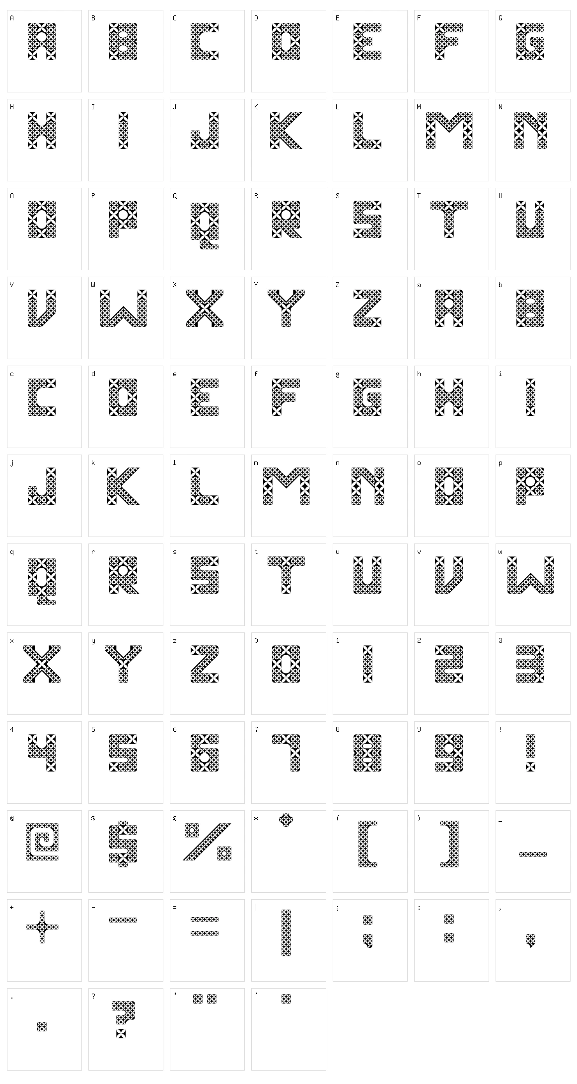 Kawung Textile Character Set