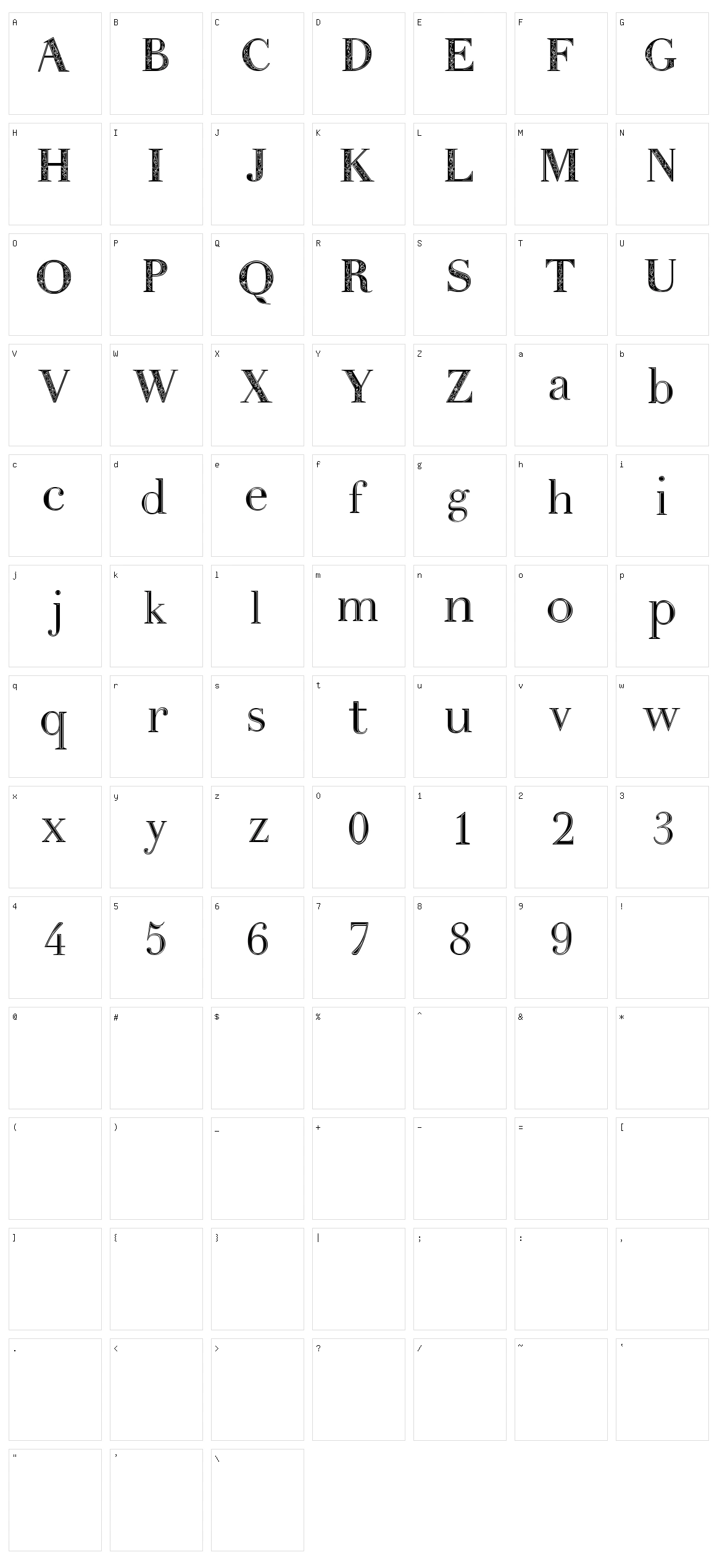 Kayetan Character Set