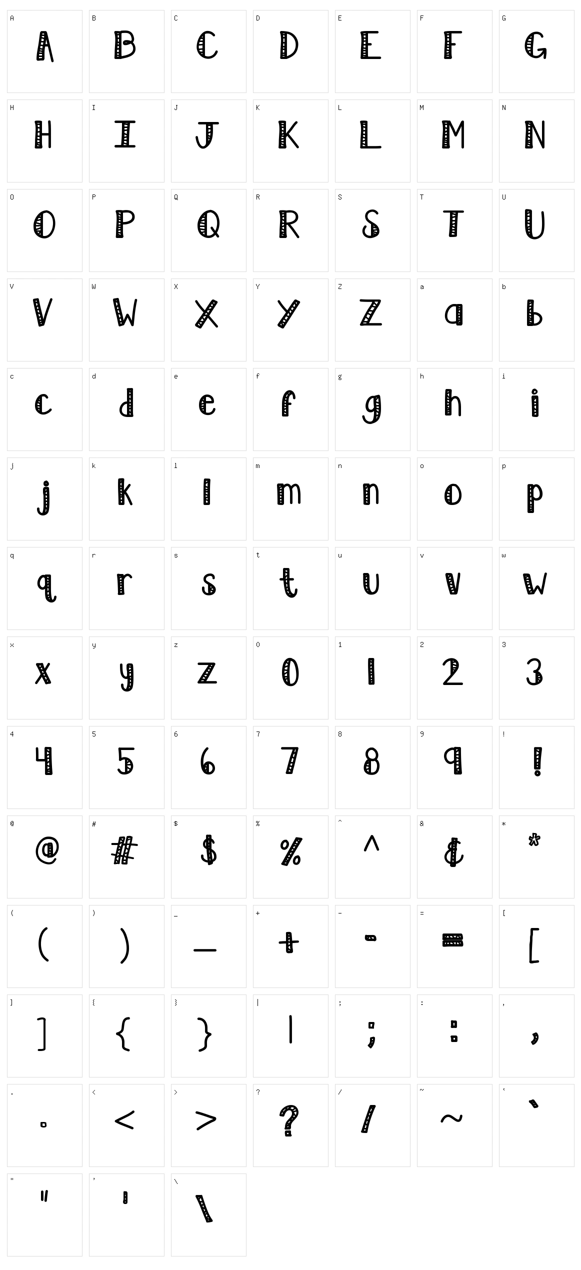 KB Lime Character Set