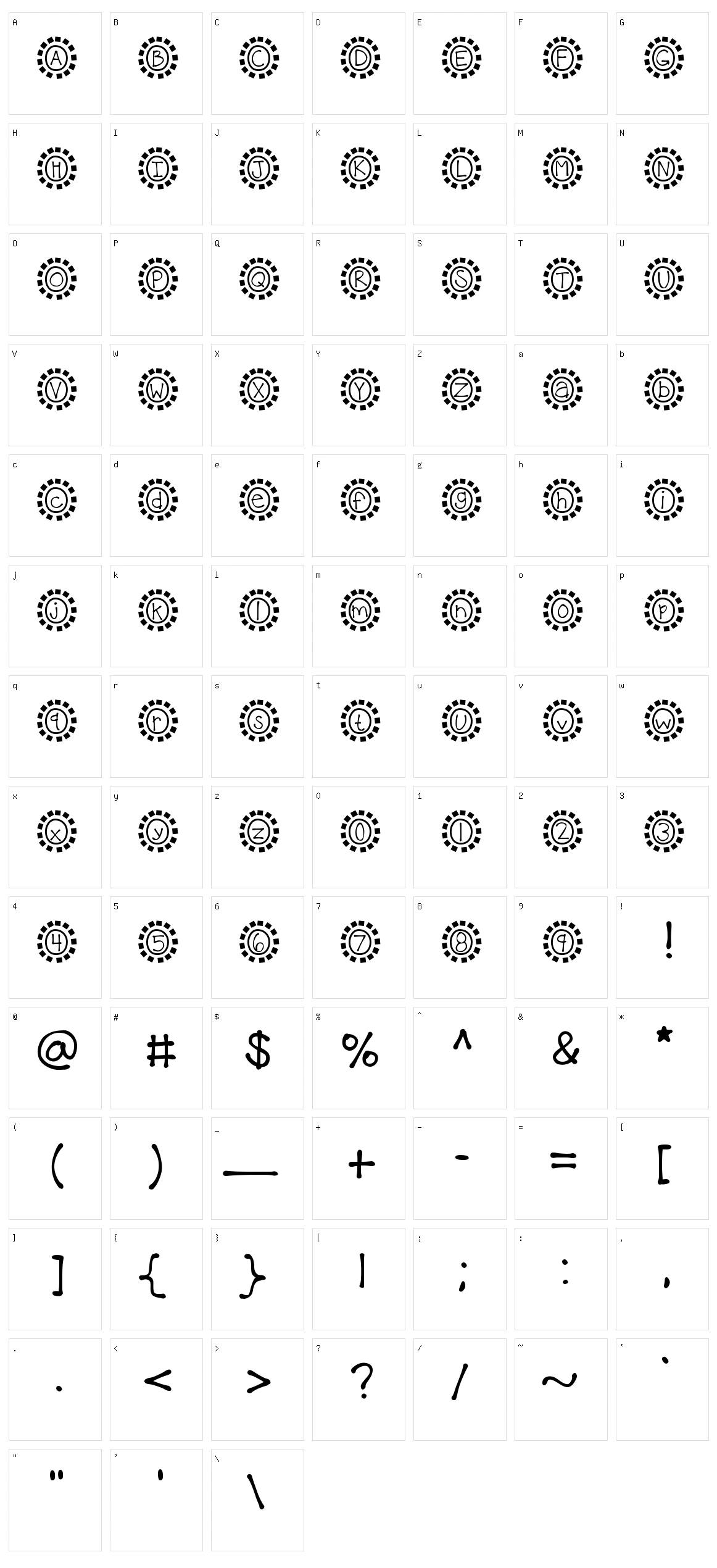 KB Mosaic Character Set