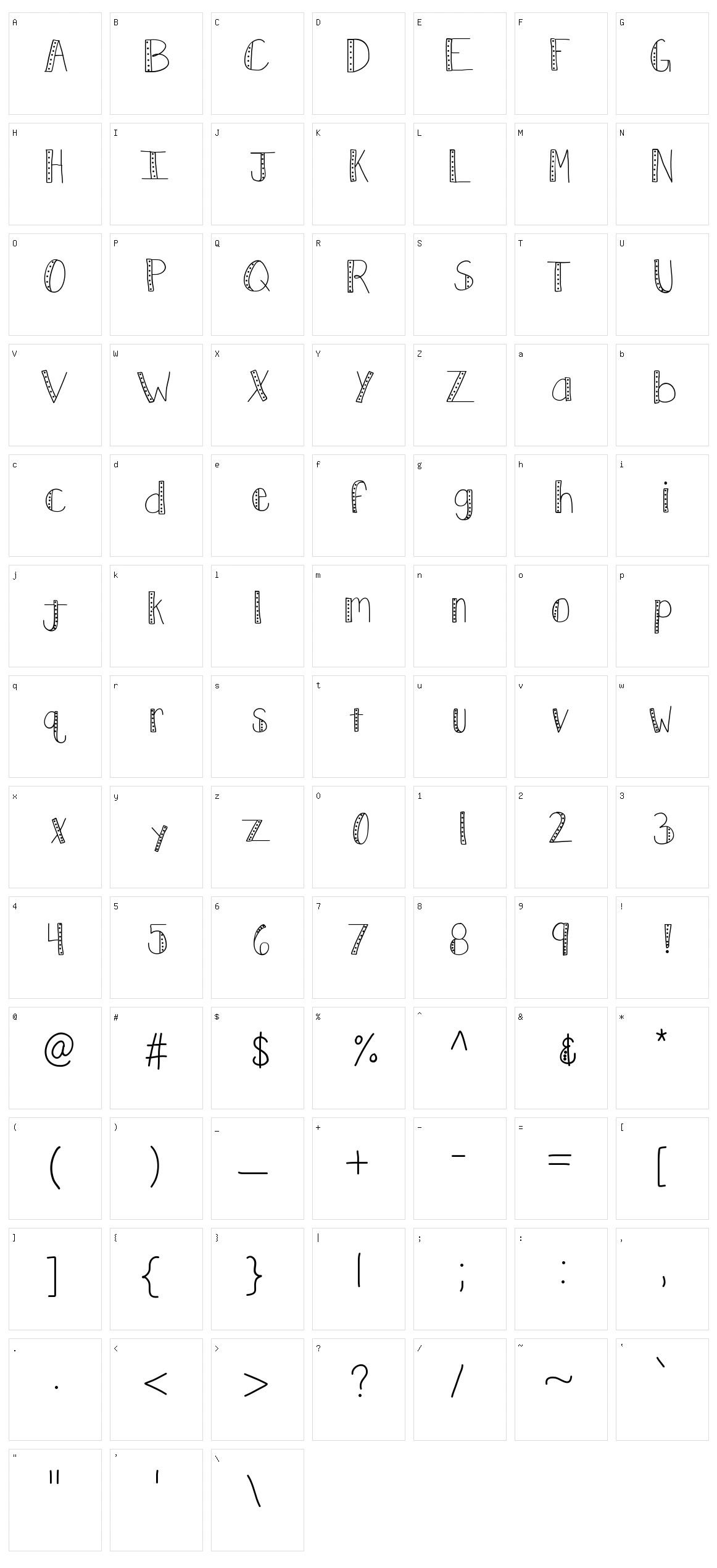 KB Push Character Set