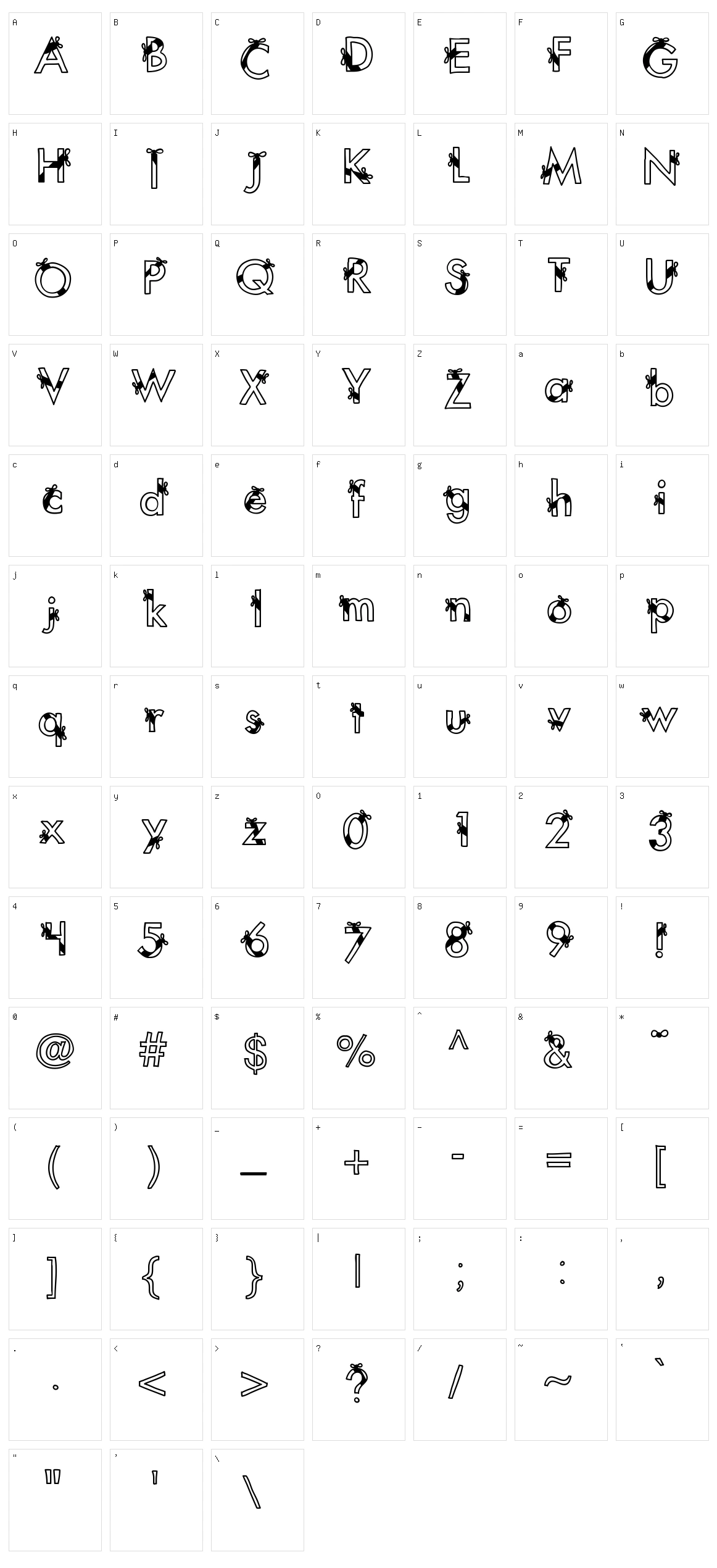 KB Ribbons And Bows Character Set