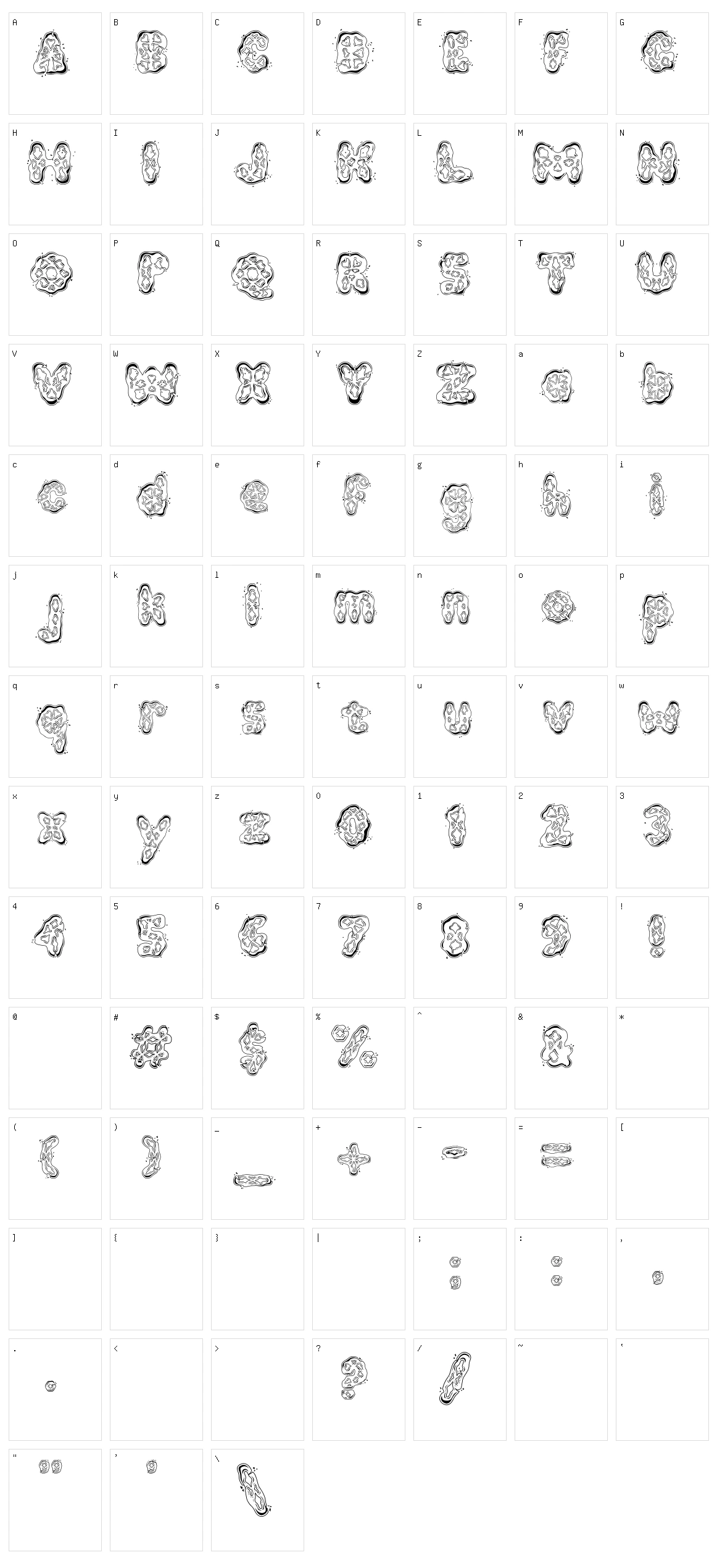 Kembang Goyang Character Set