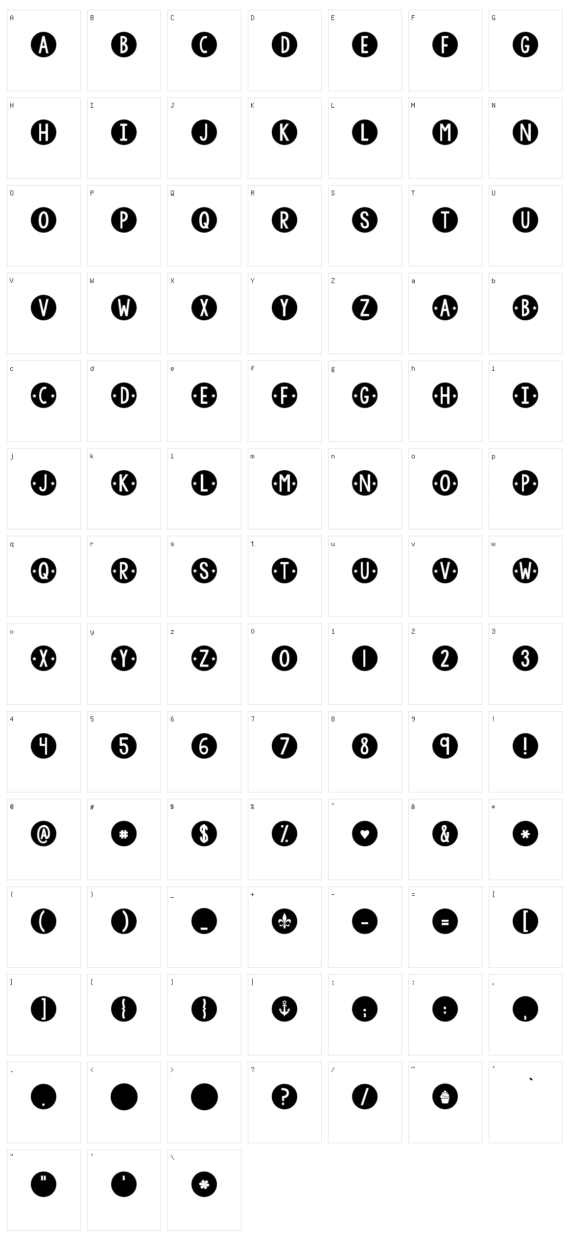 KG Counting Stars Character Set