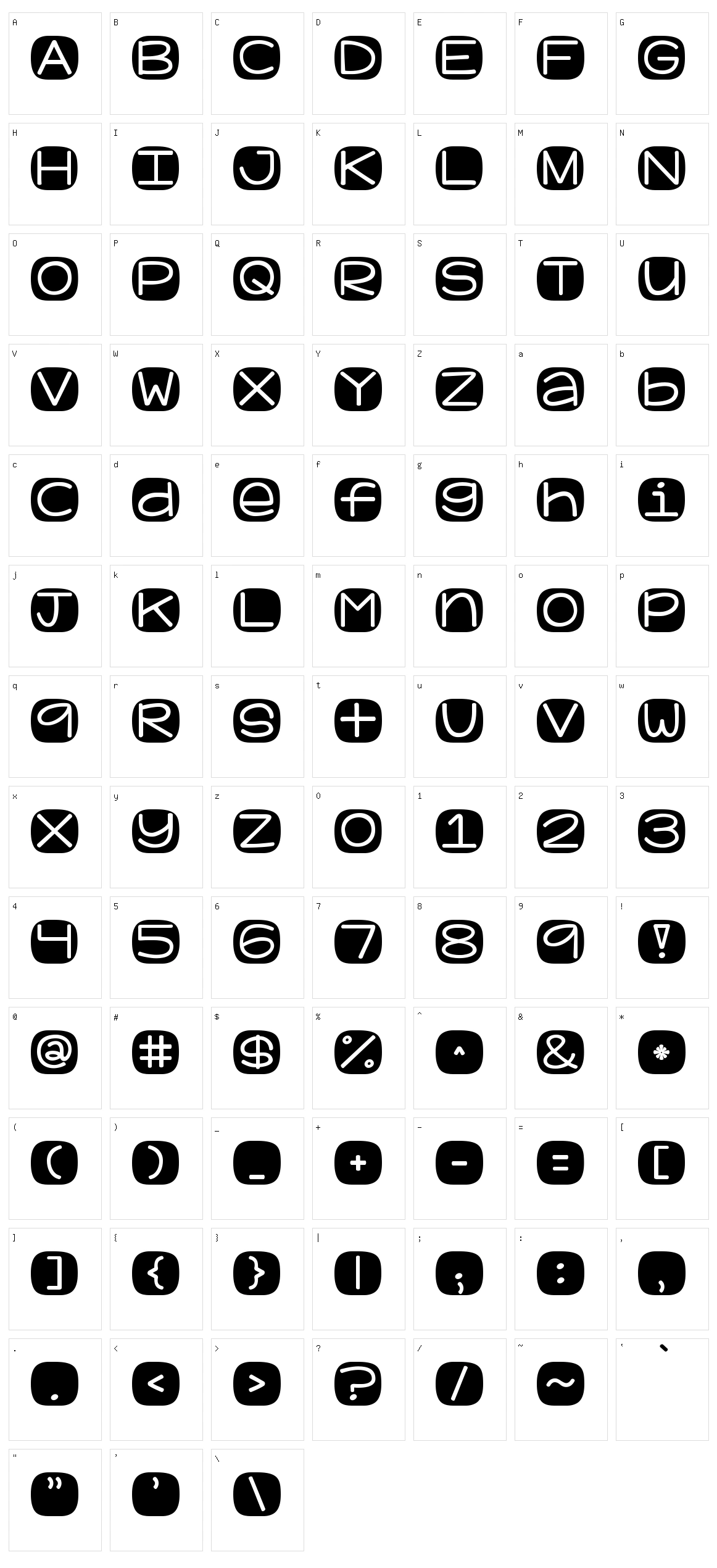 KG Geronimo Blocks Character Set