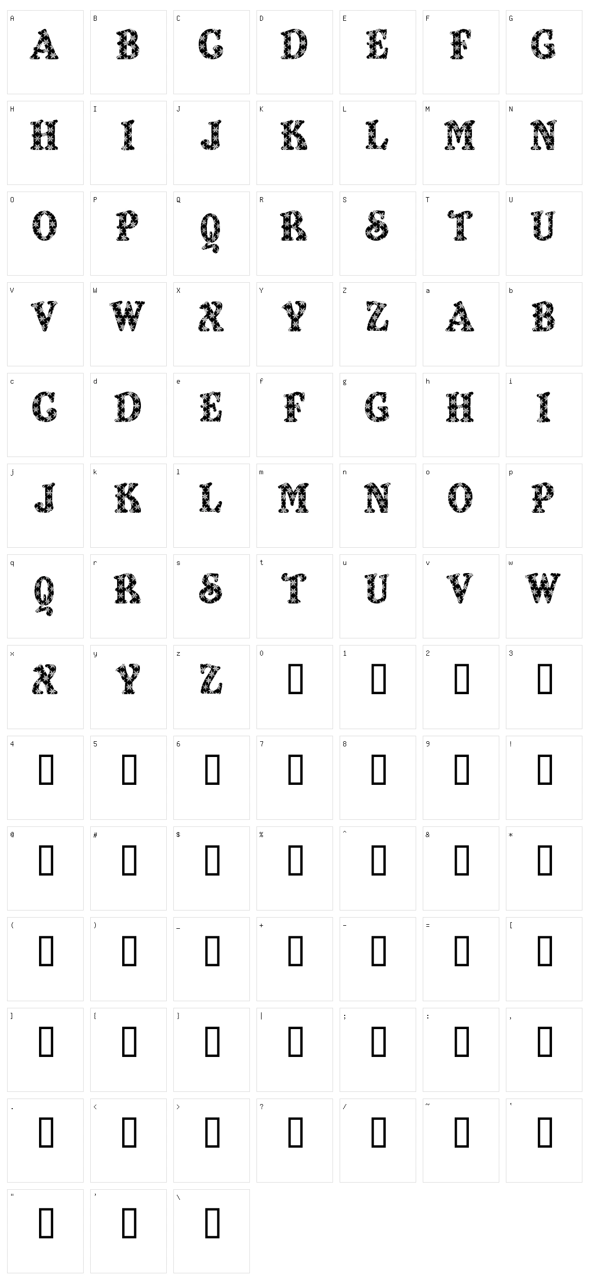 Kiddy Flakey Character Set