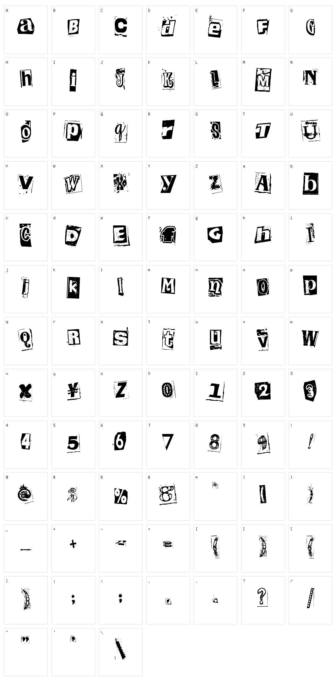 Kingthings Extortion Character Set