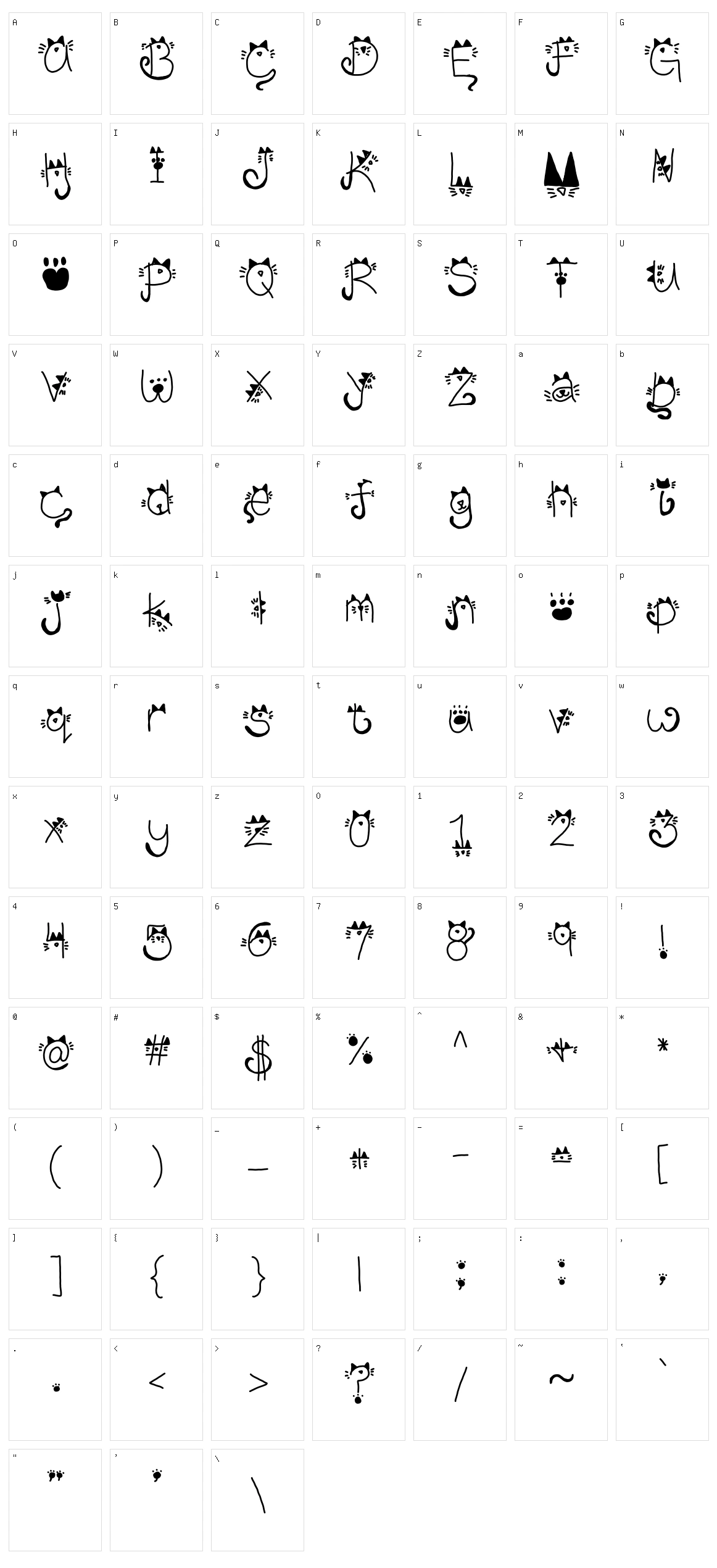 Kitty face Character Set
