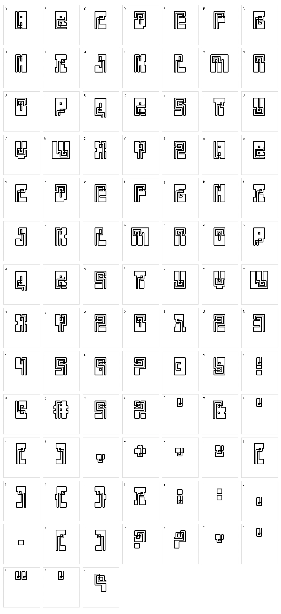 Klein Bottle Character Set