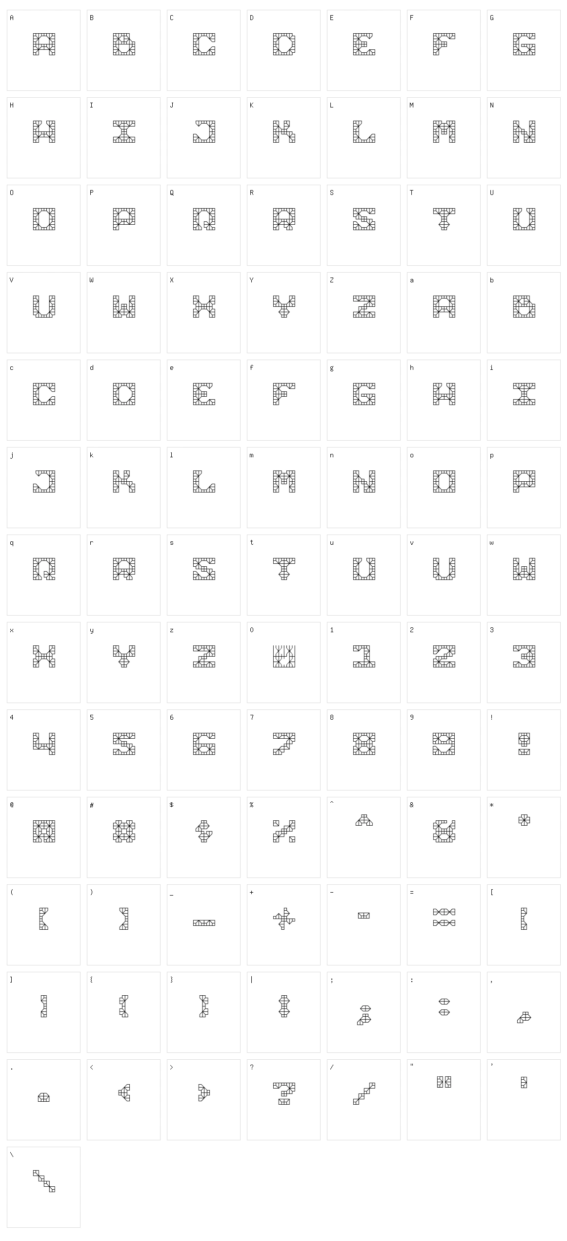 Knight Tiles Display Character Set