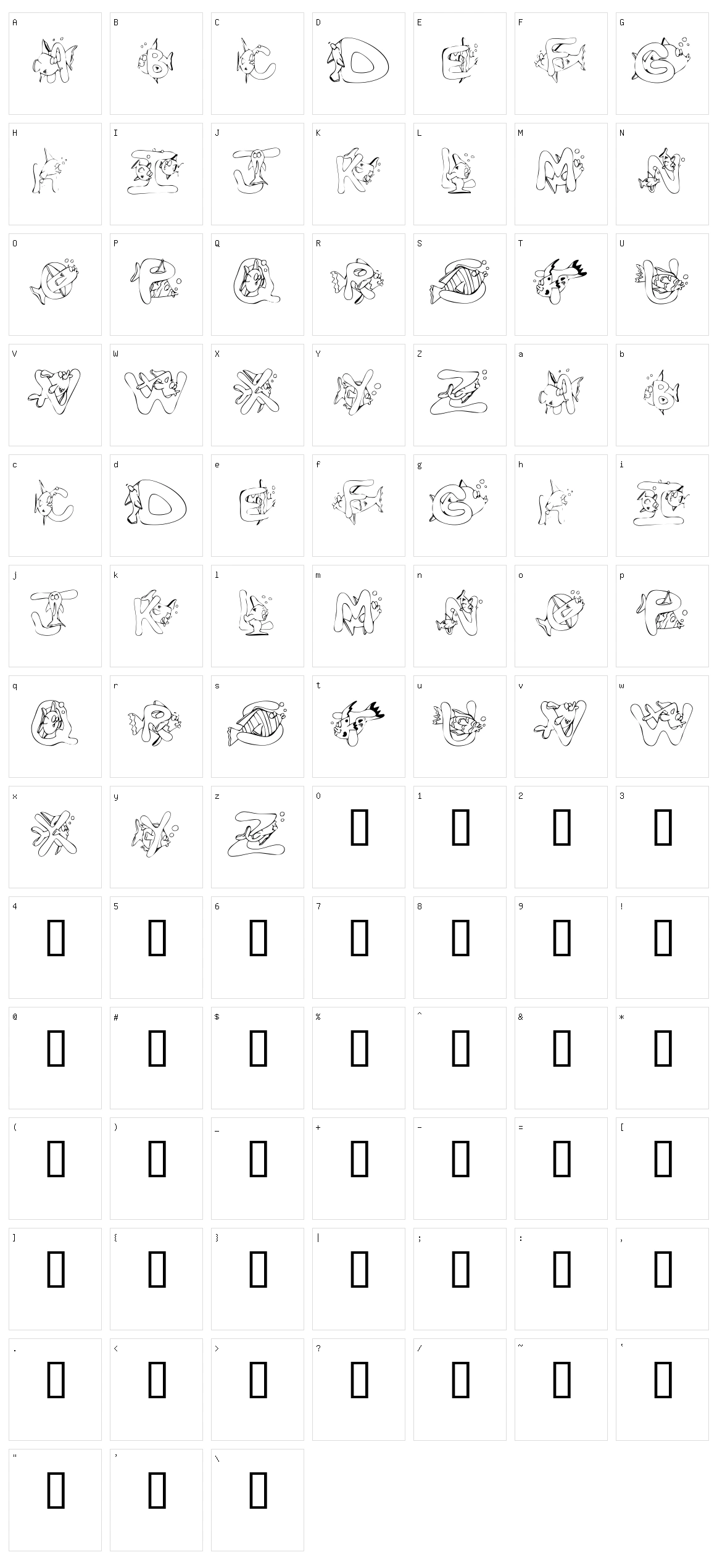 KR Seems Fishy To Me Character Set