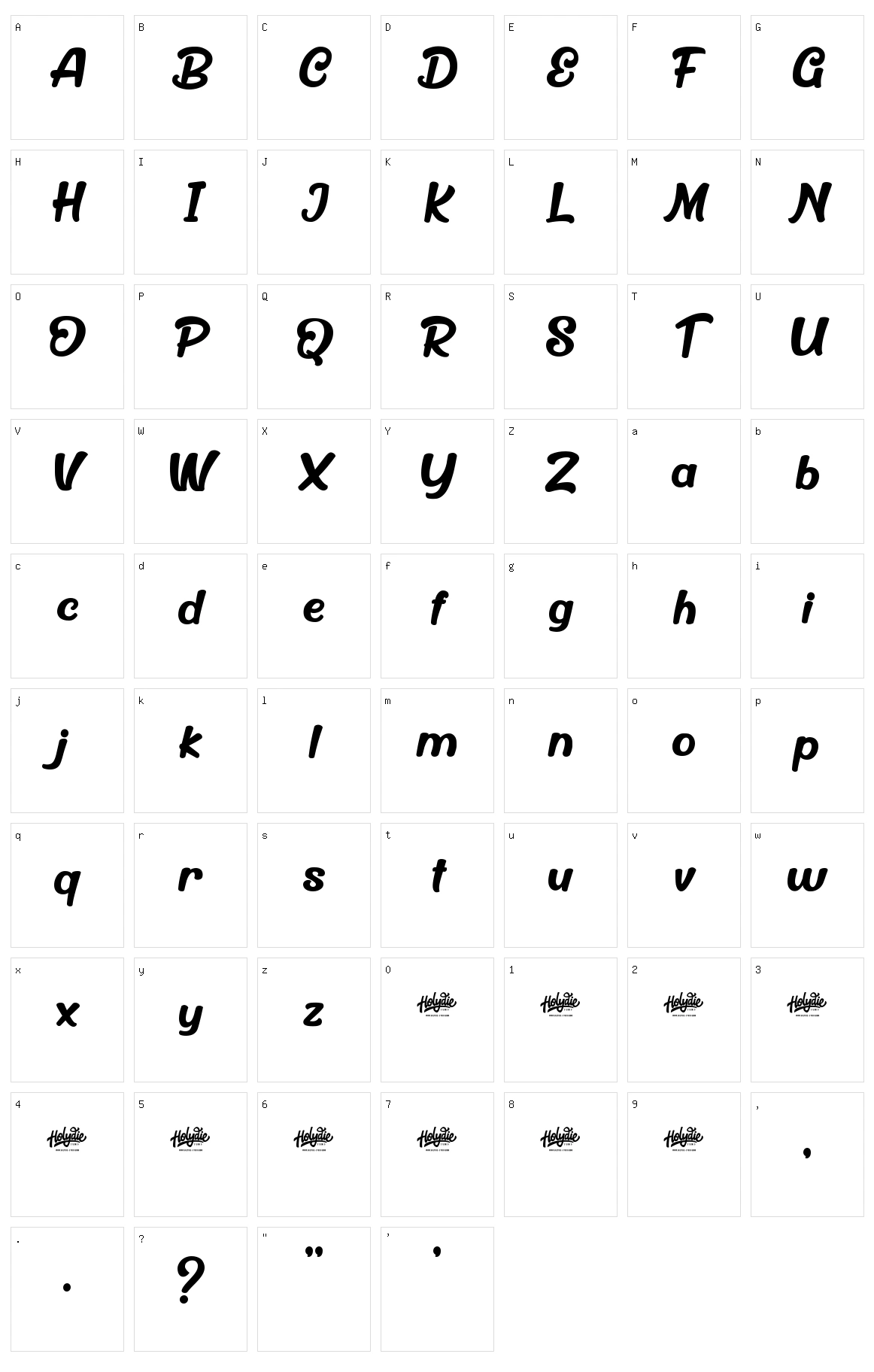 Billyer Character Set