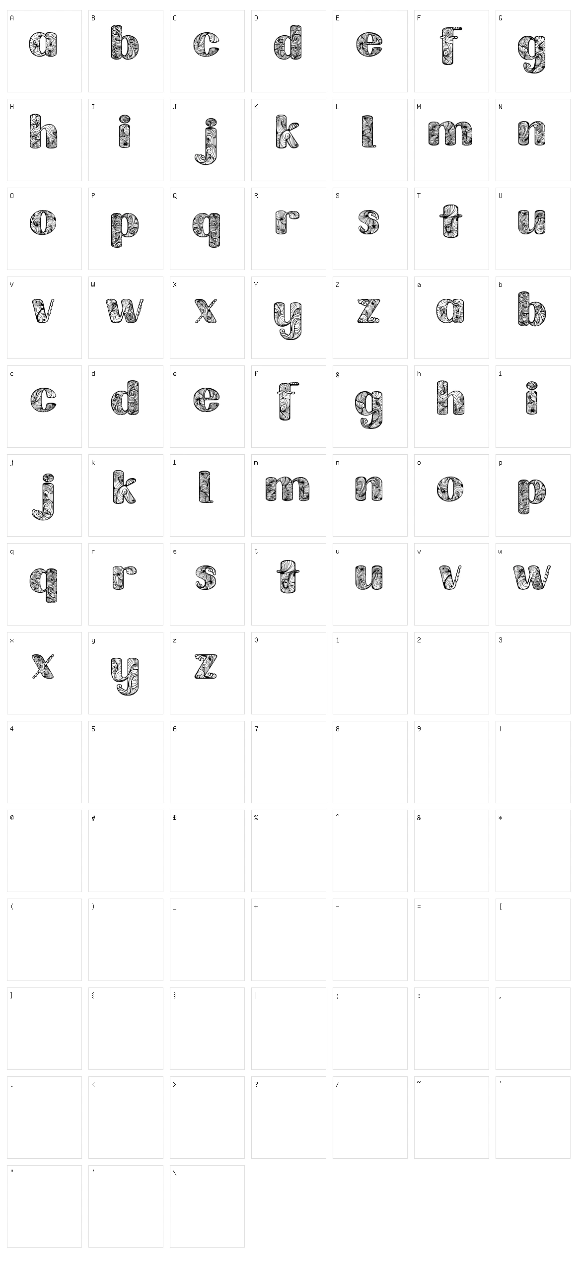 Labrint Character Set