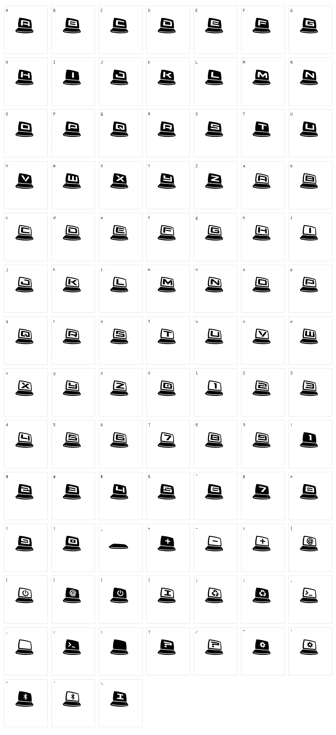 Lap Top Character Set