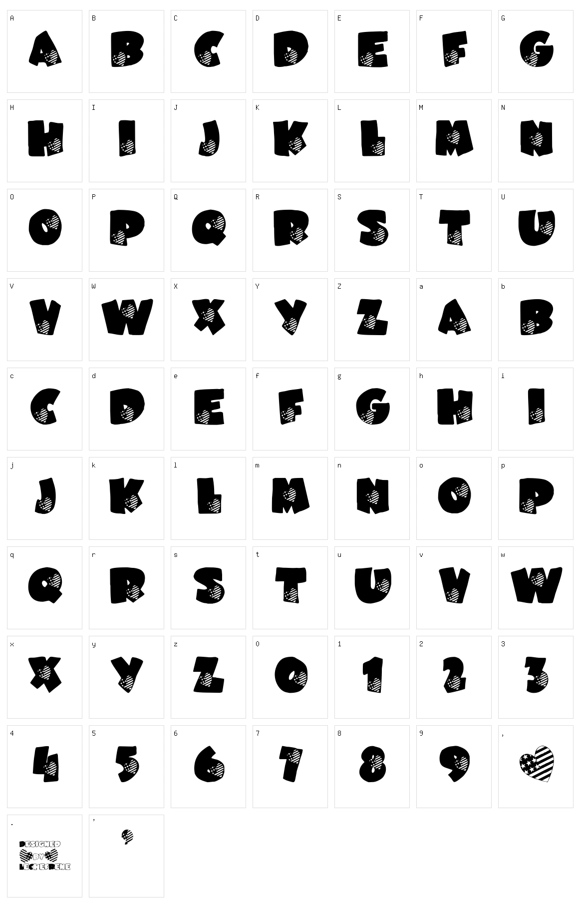 LCR America's Heart LSF Character Set