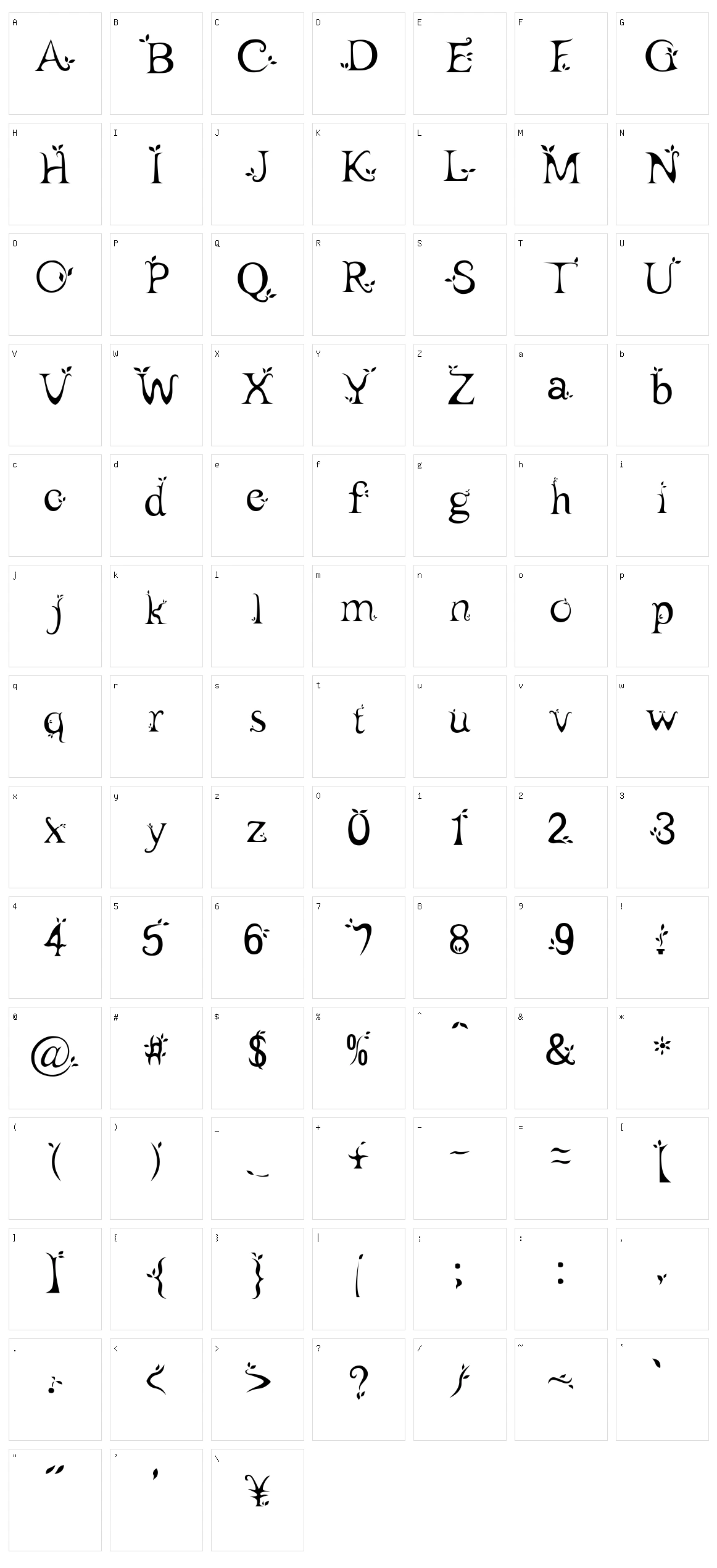 Leaf 1 Character Set