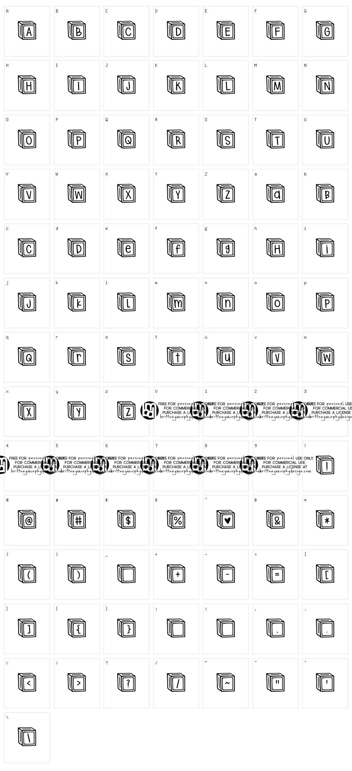 Letter Blocks Character Set