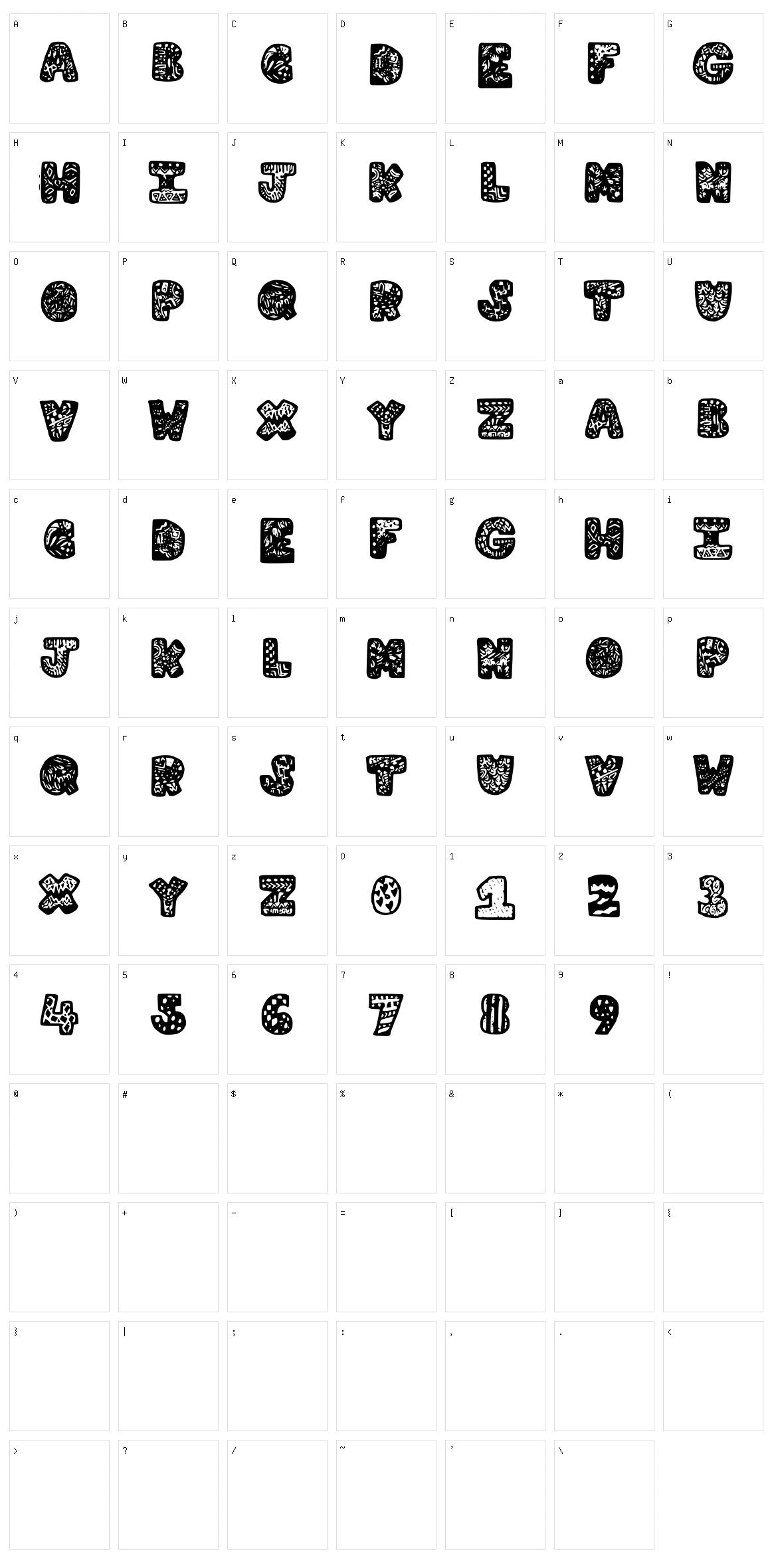 Letter Graphic Character Set