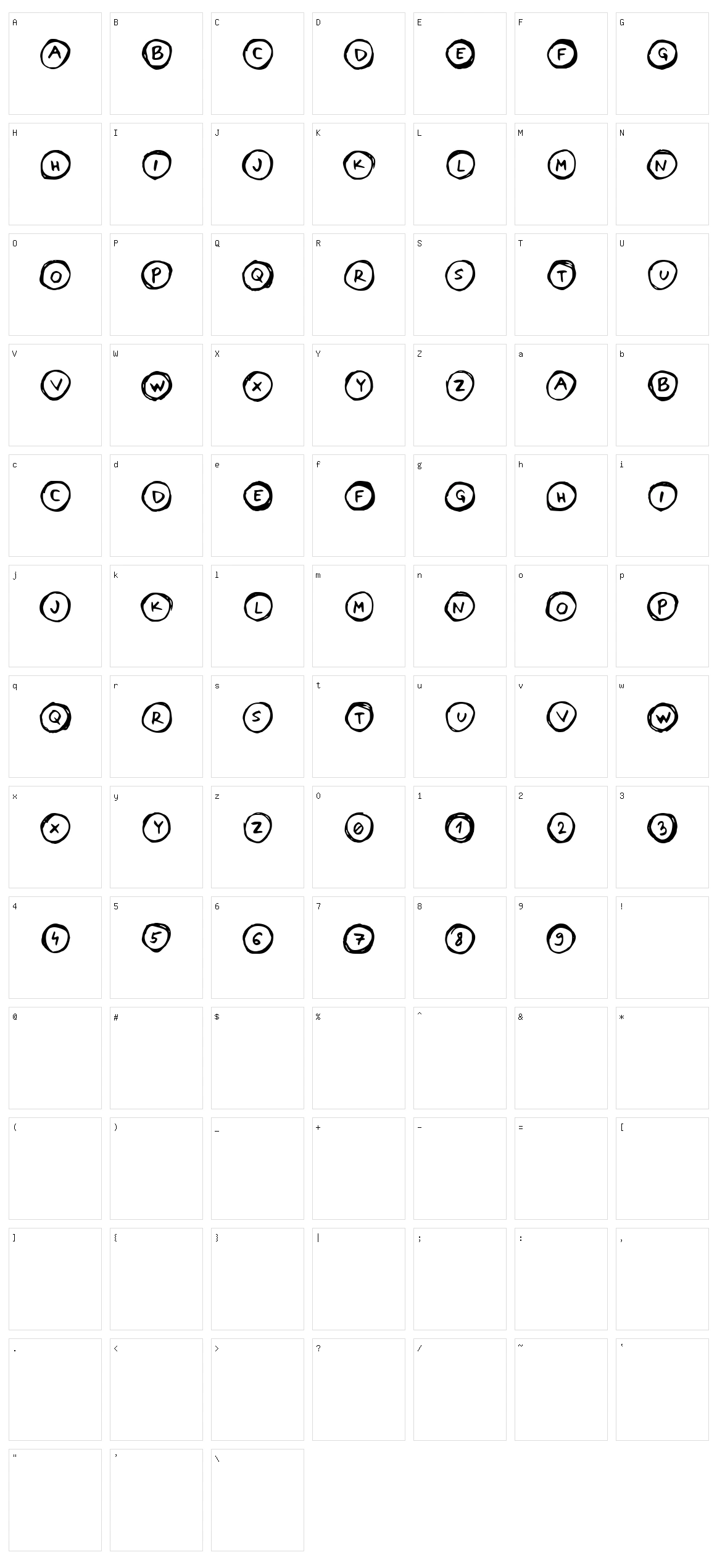 Letters in Circles Character Set
