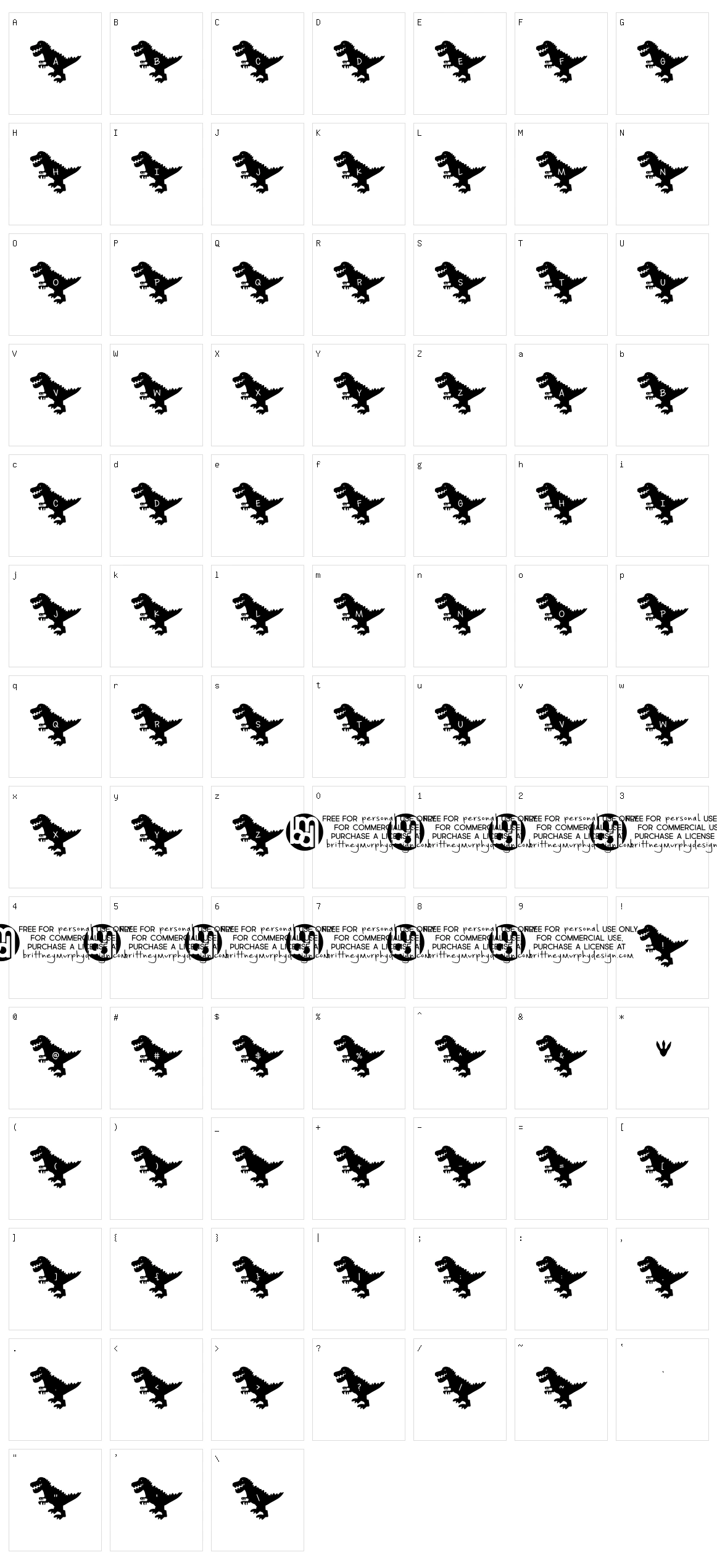 Lettersaurus Rex Character Set