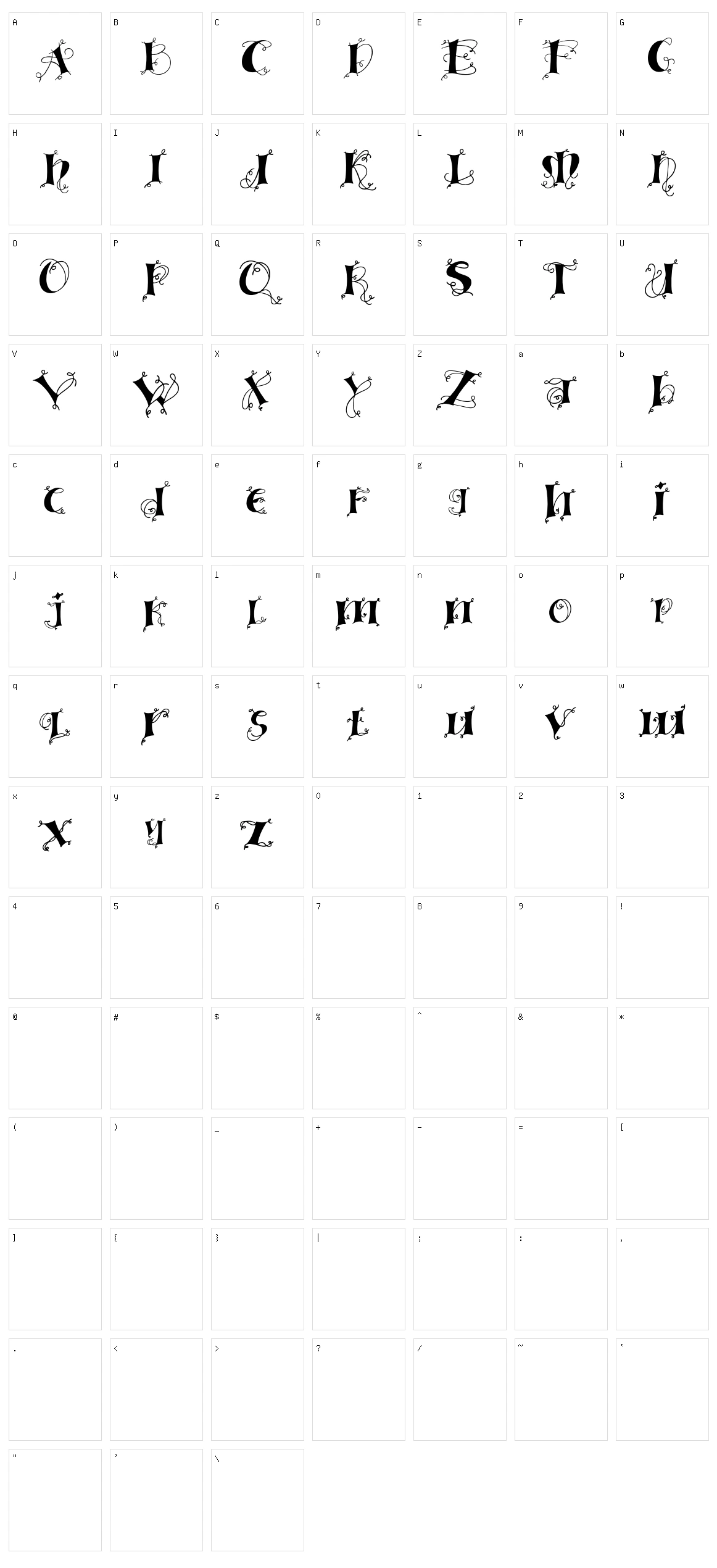 Linger Character Set