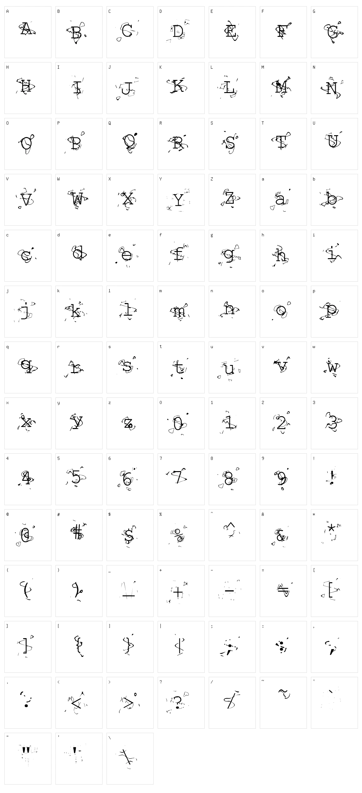 Liquid Newspaper Character Set