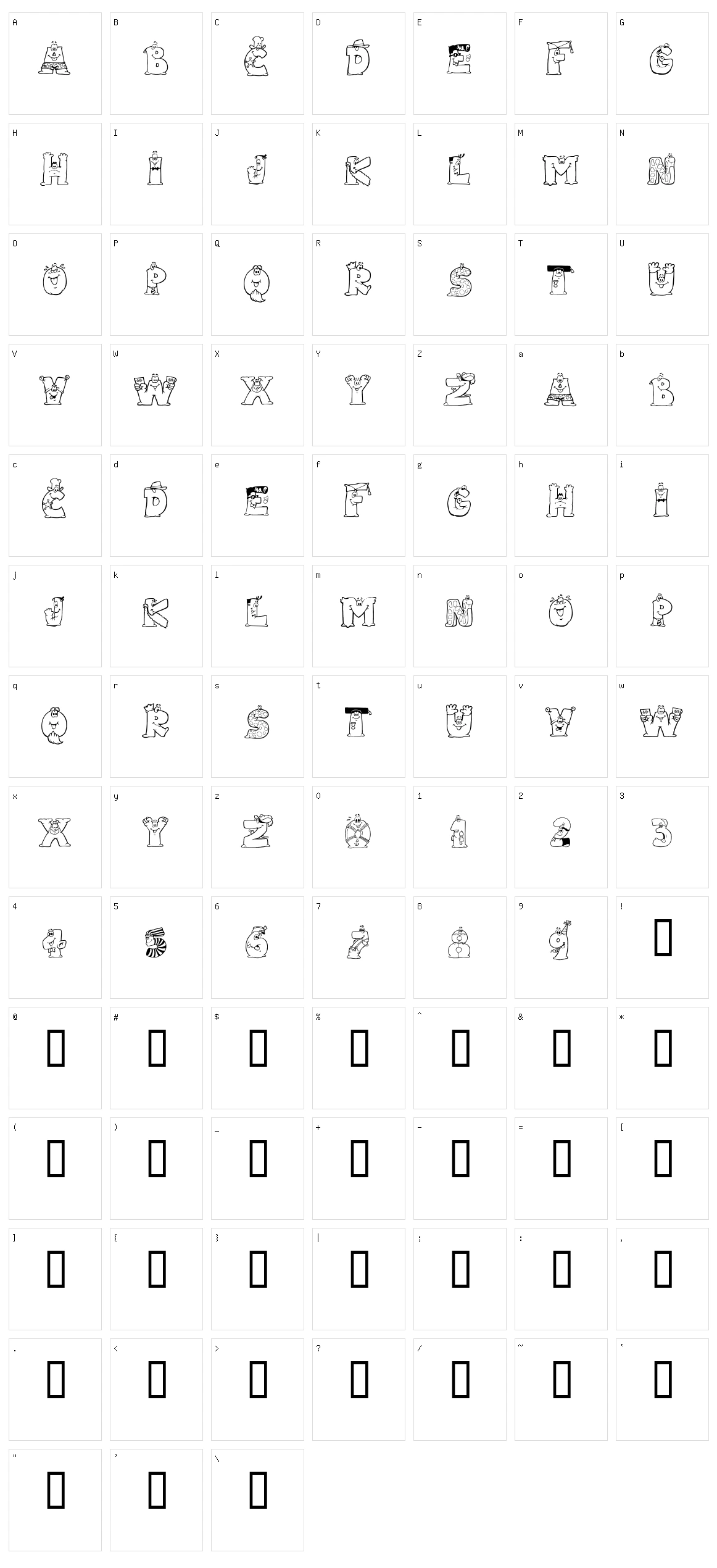 LMS Letterbat Friends Character Set