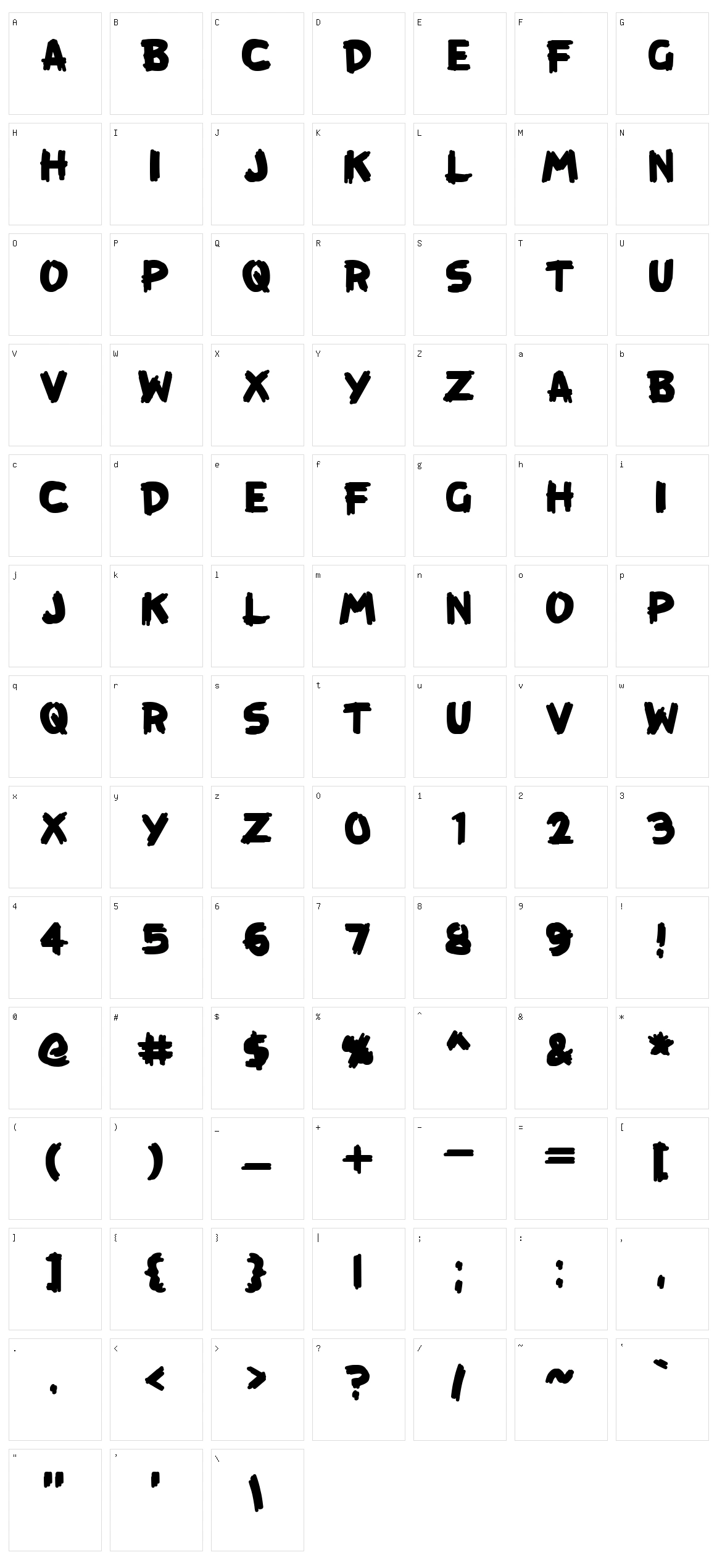 KreepTown Character Set