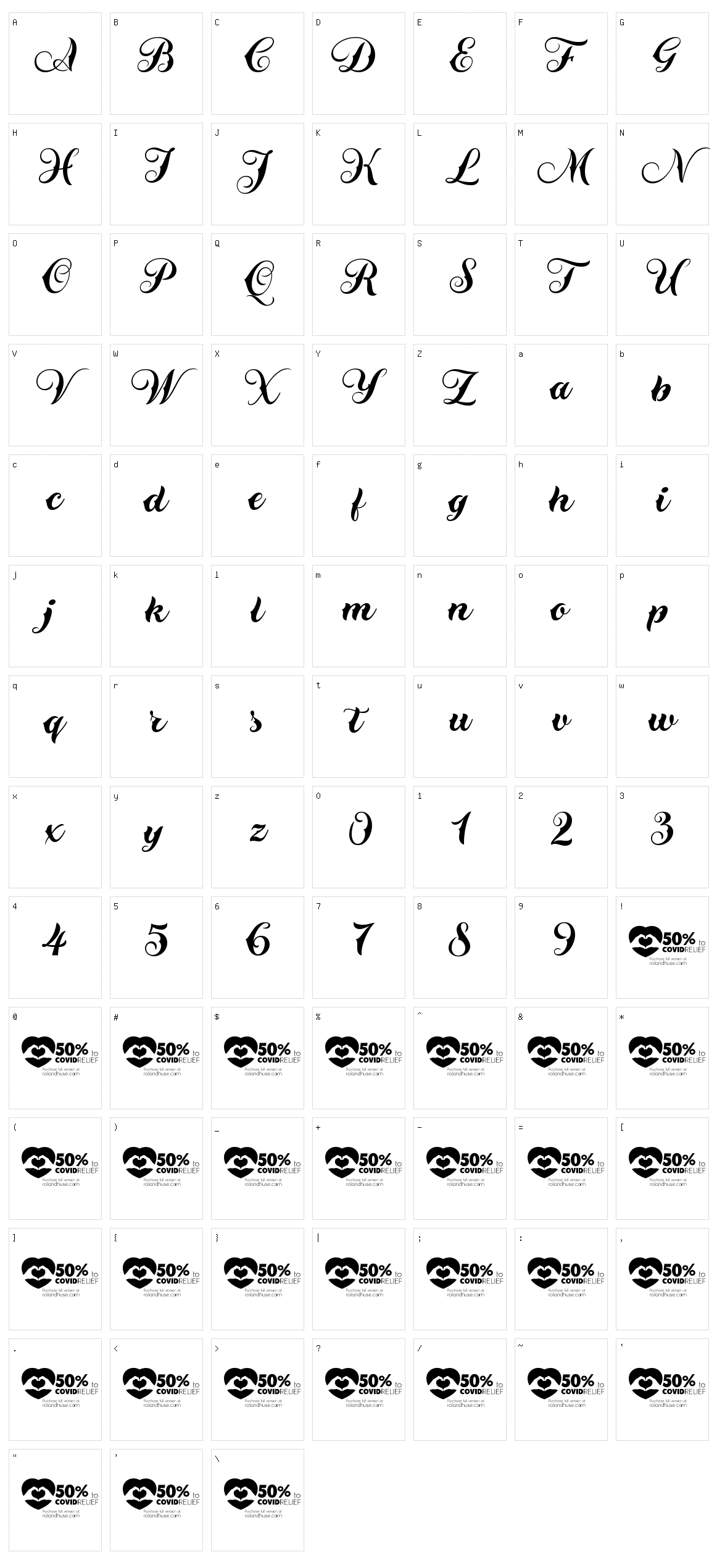 Alone Together Script Character Set