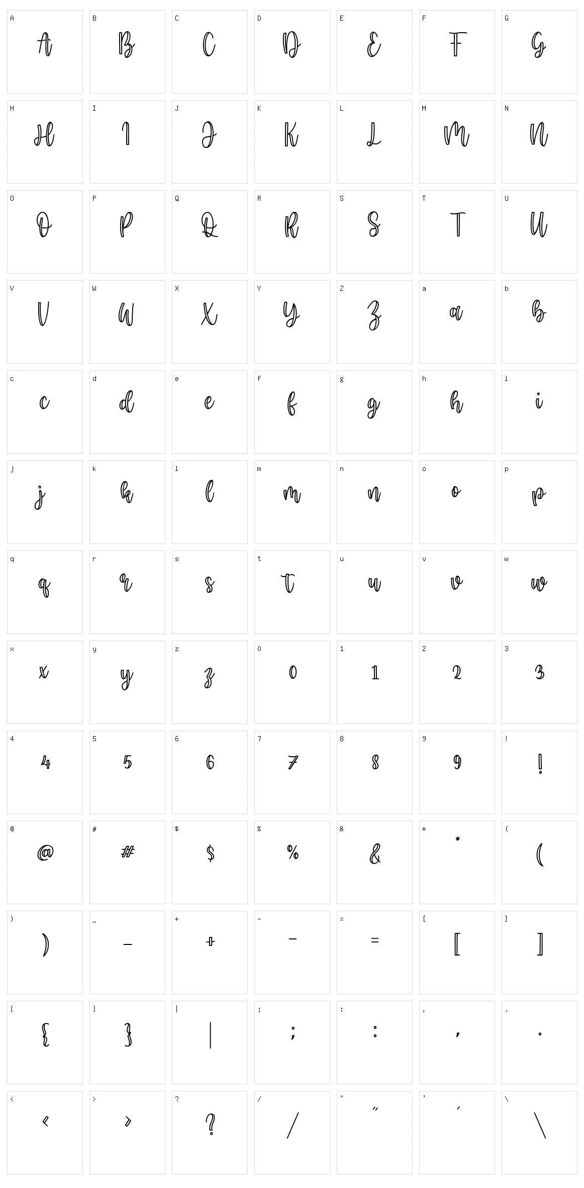 Minoline Character Set