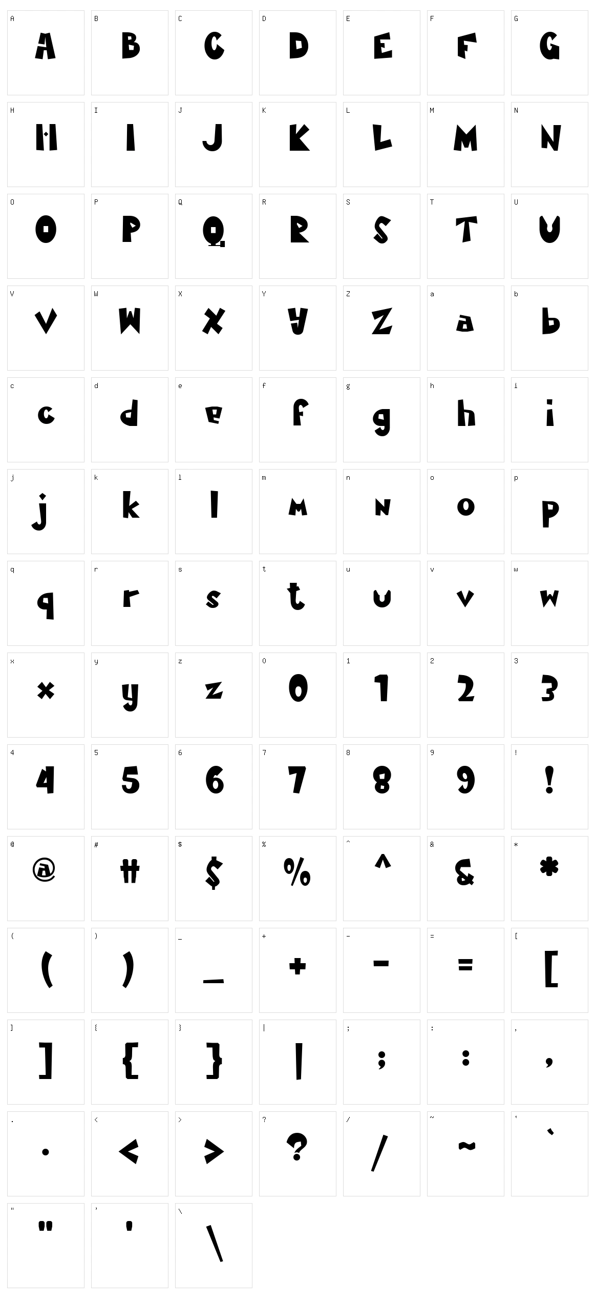 MamaKilo Character Set