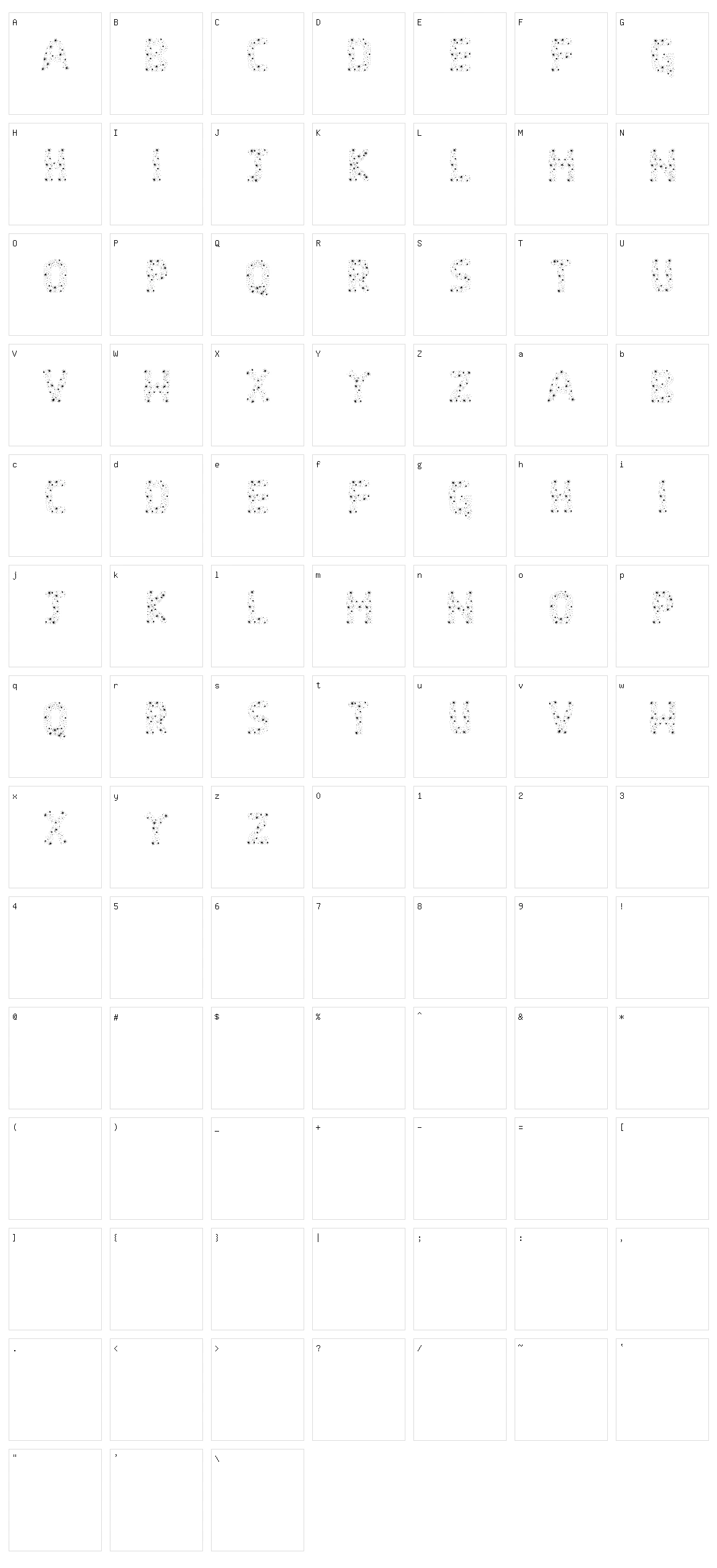 Mandystation Character Set