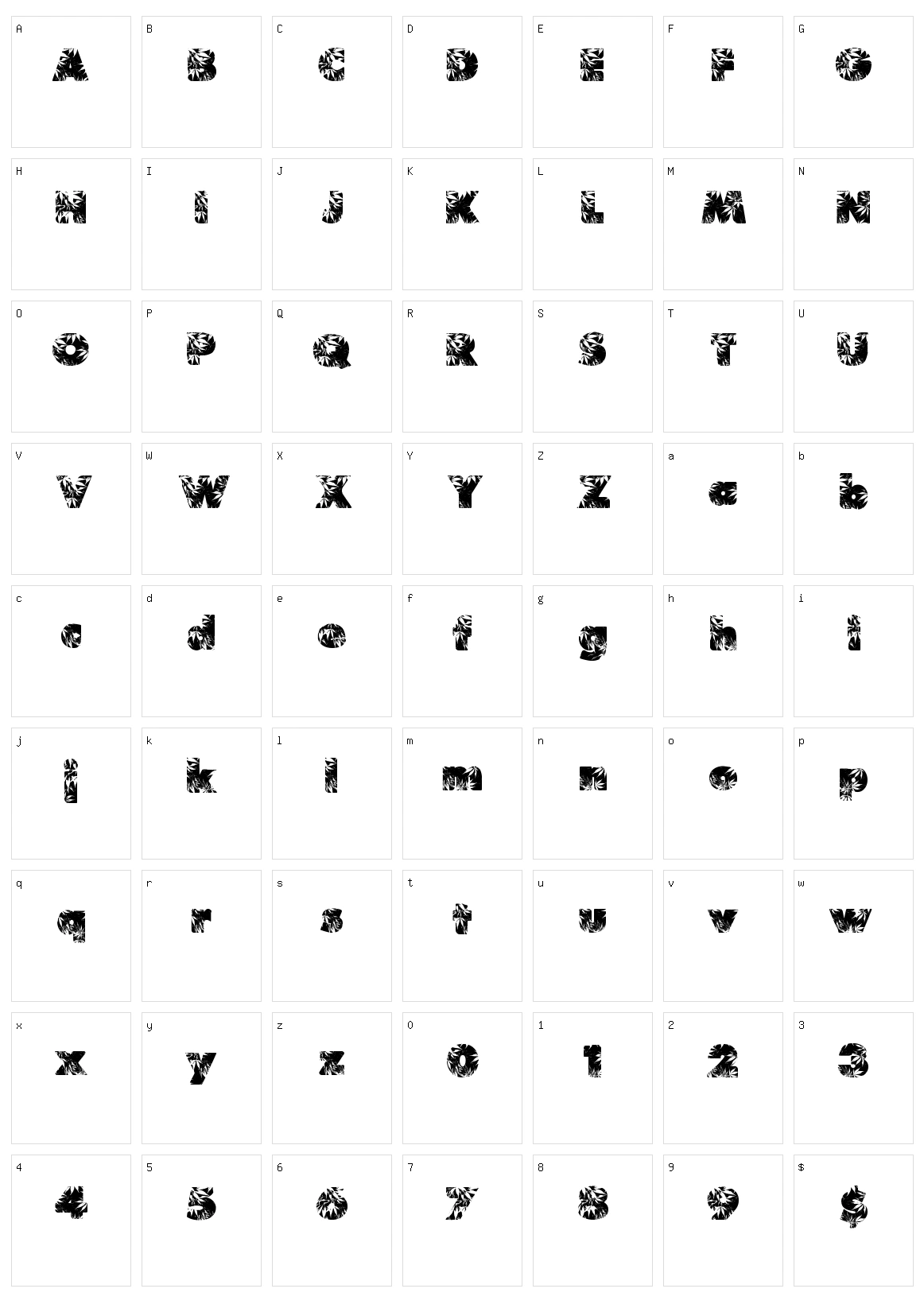 Marijuana Character Set
