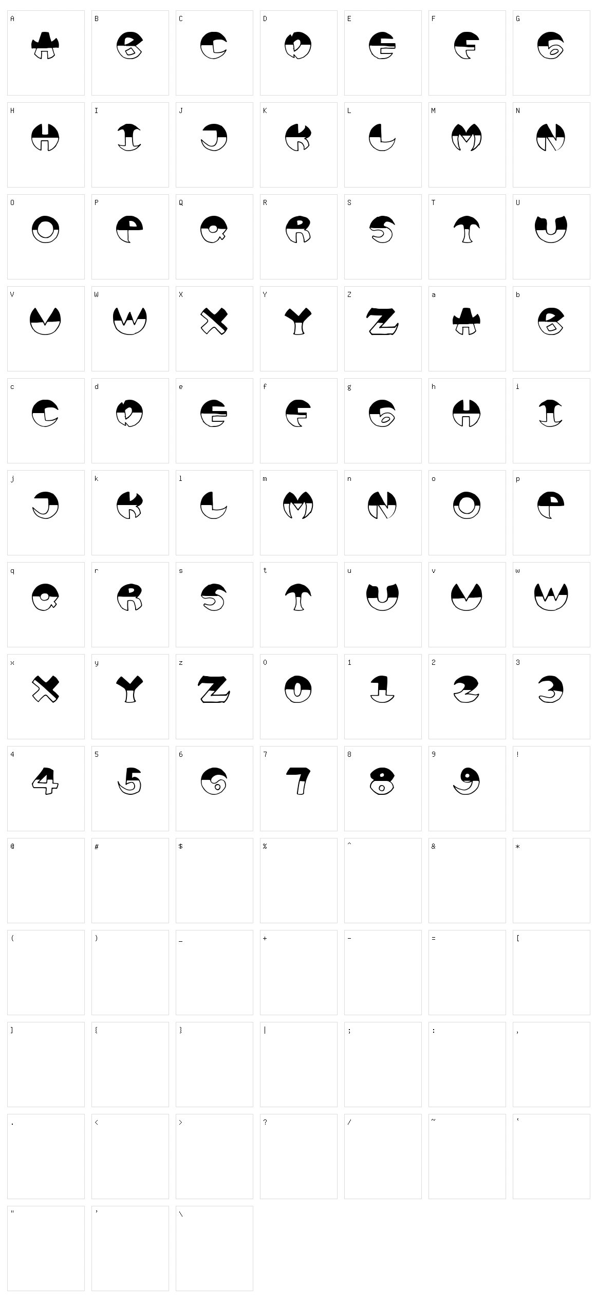 Marklow Character Set