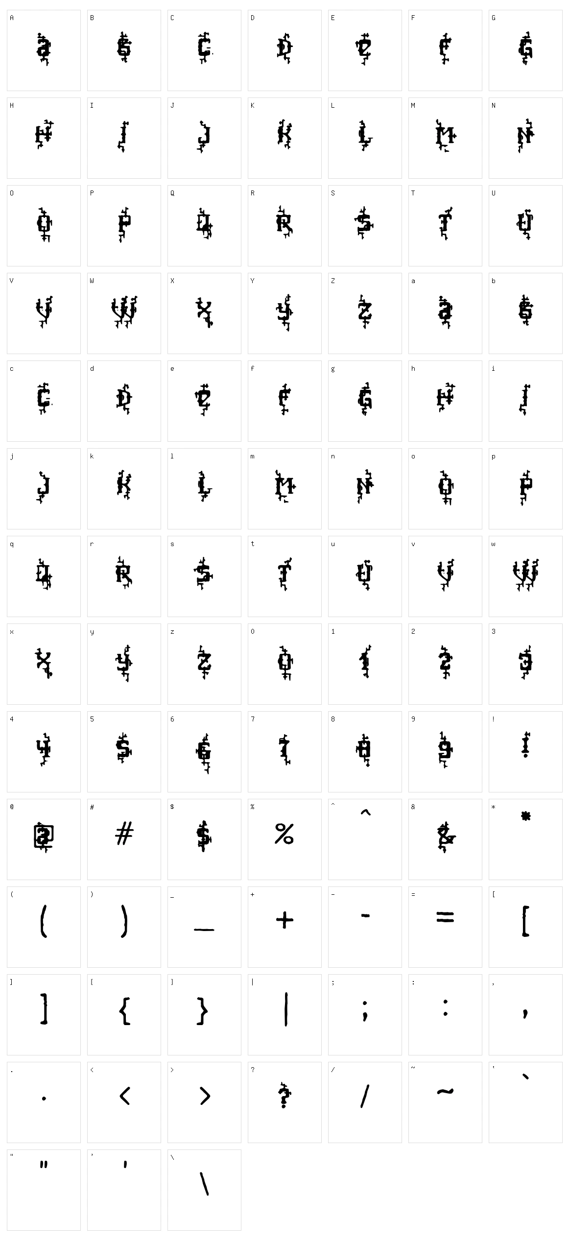 MB Poisoned Type Character Set
