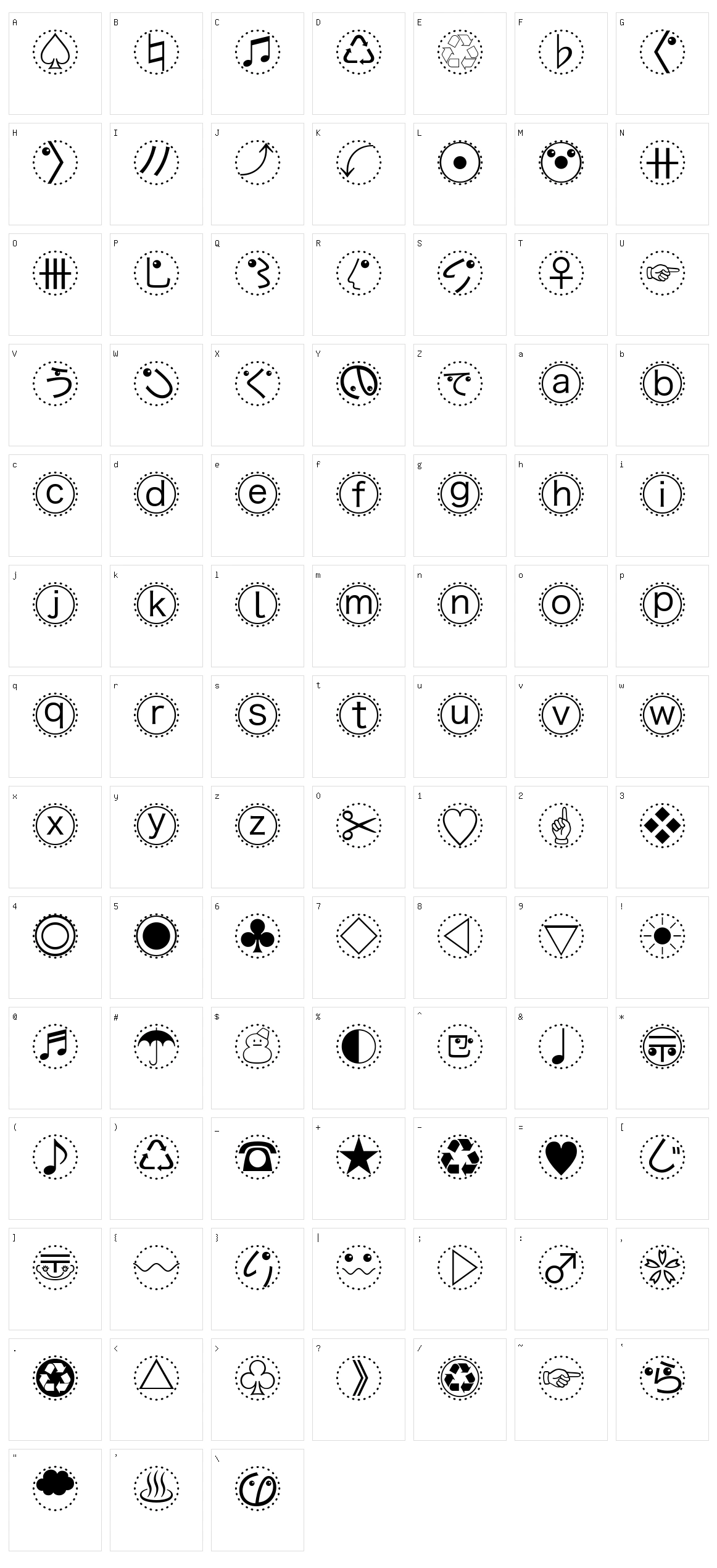 MBats Character Set