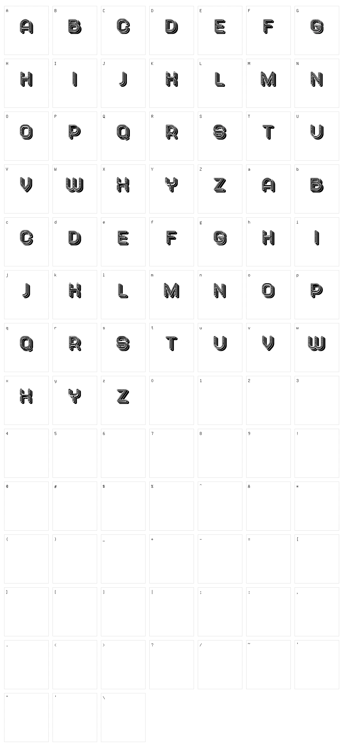 Megabus Character Set