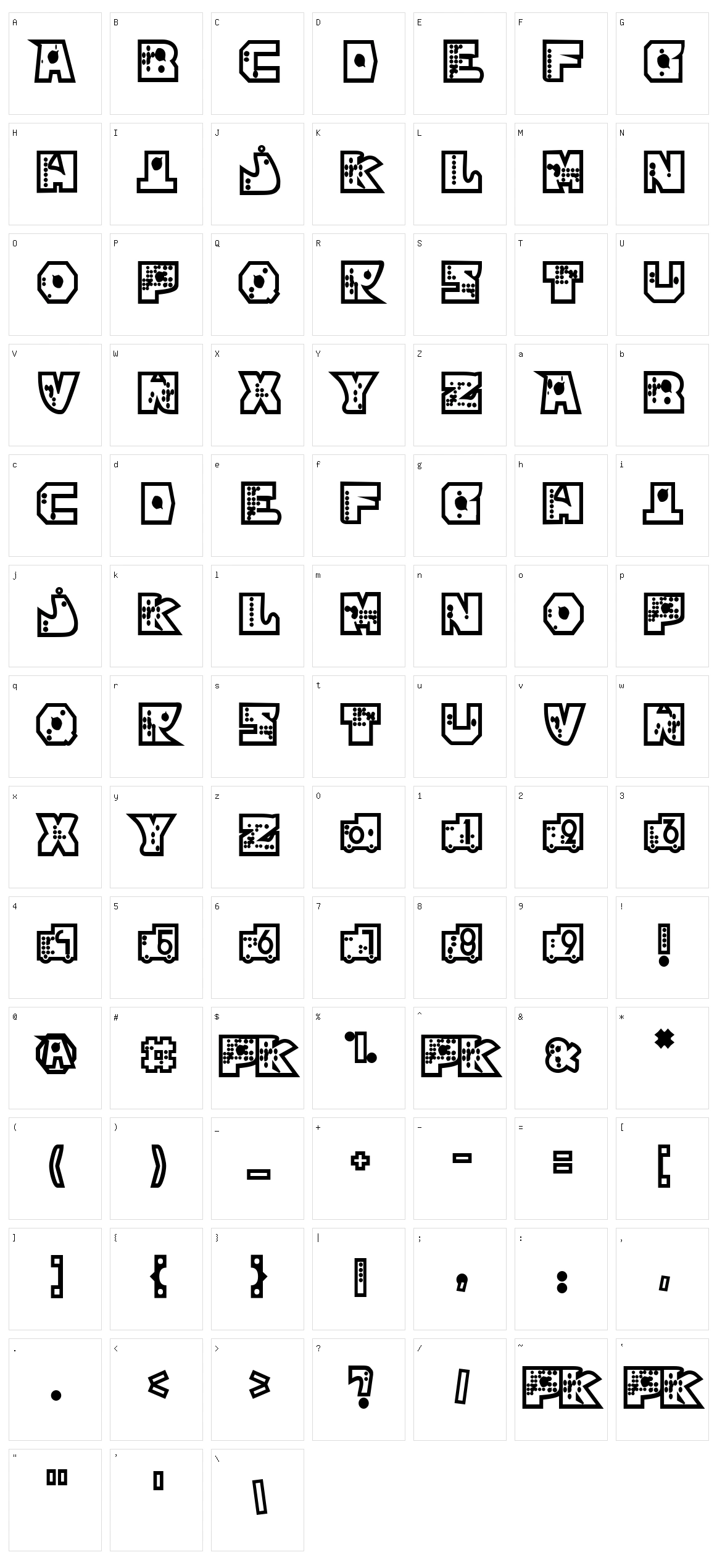Mekano Character Set