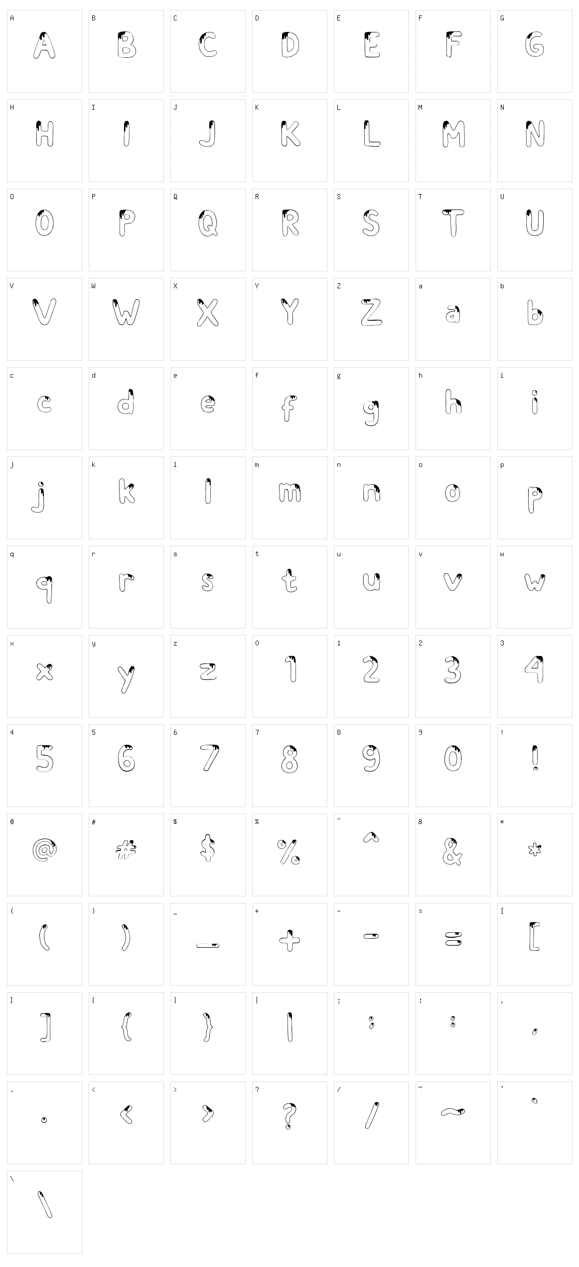 Melt Fuji Character Set